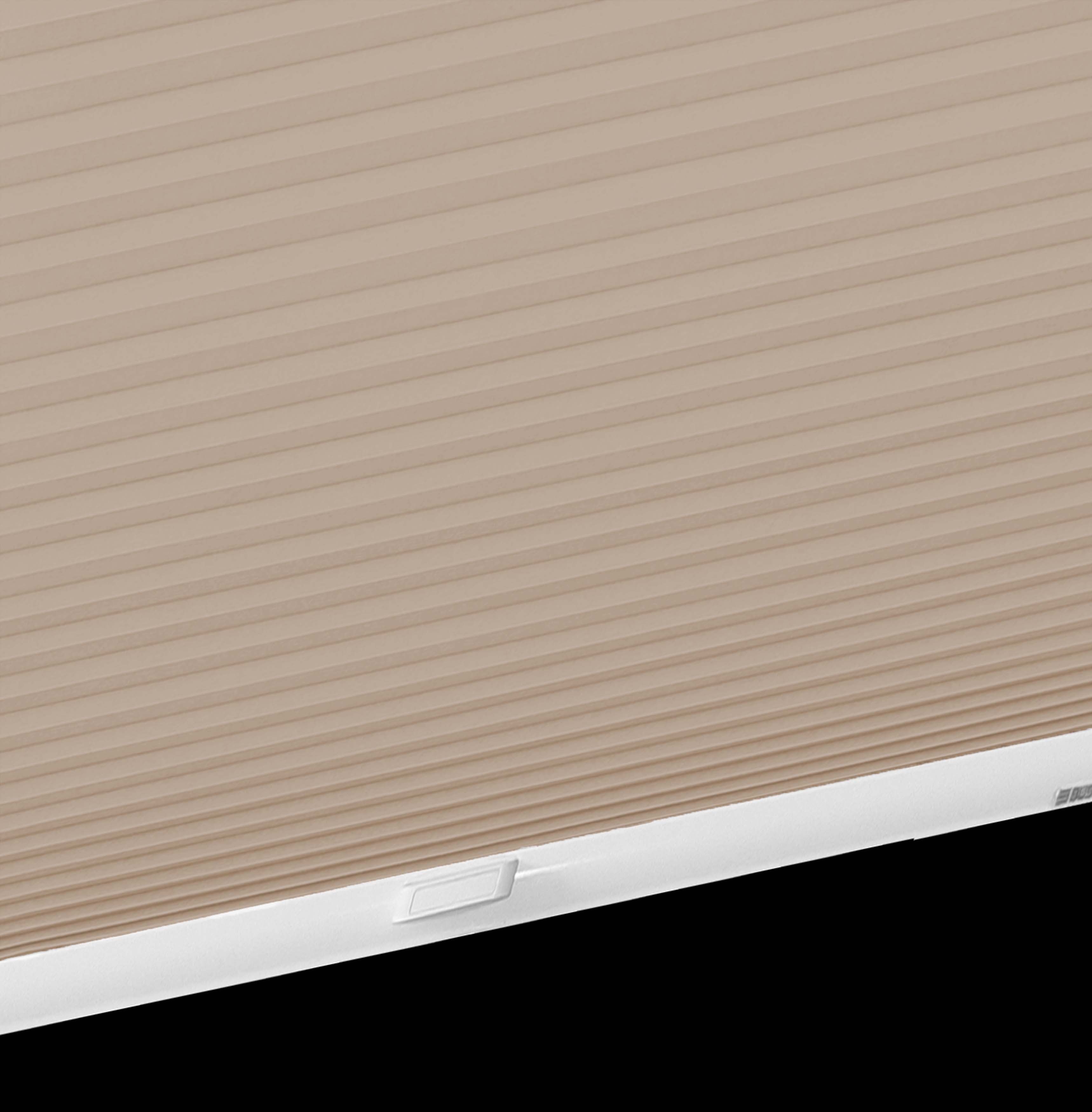 Dachfensterplissee StartUp Style Honeycomb mit sand sunlines, verschraubt, VD, abdunkelnd, verspannt, Führungsschienen