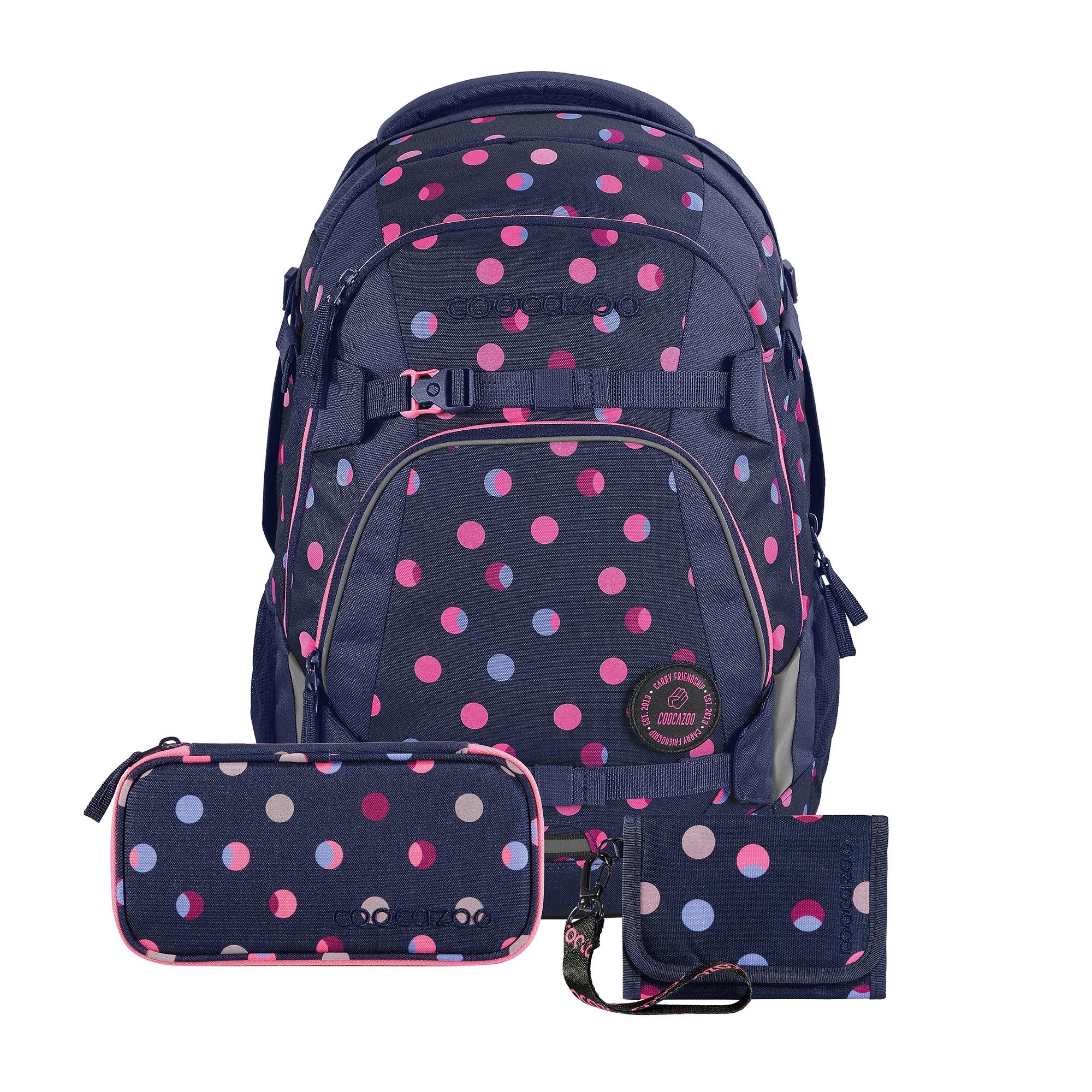 coocazoo Schulranzen Schulrucksack-Set MATE, Mäppchen Geldbörse (3-tlg)