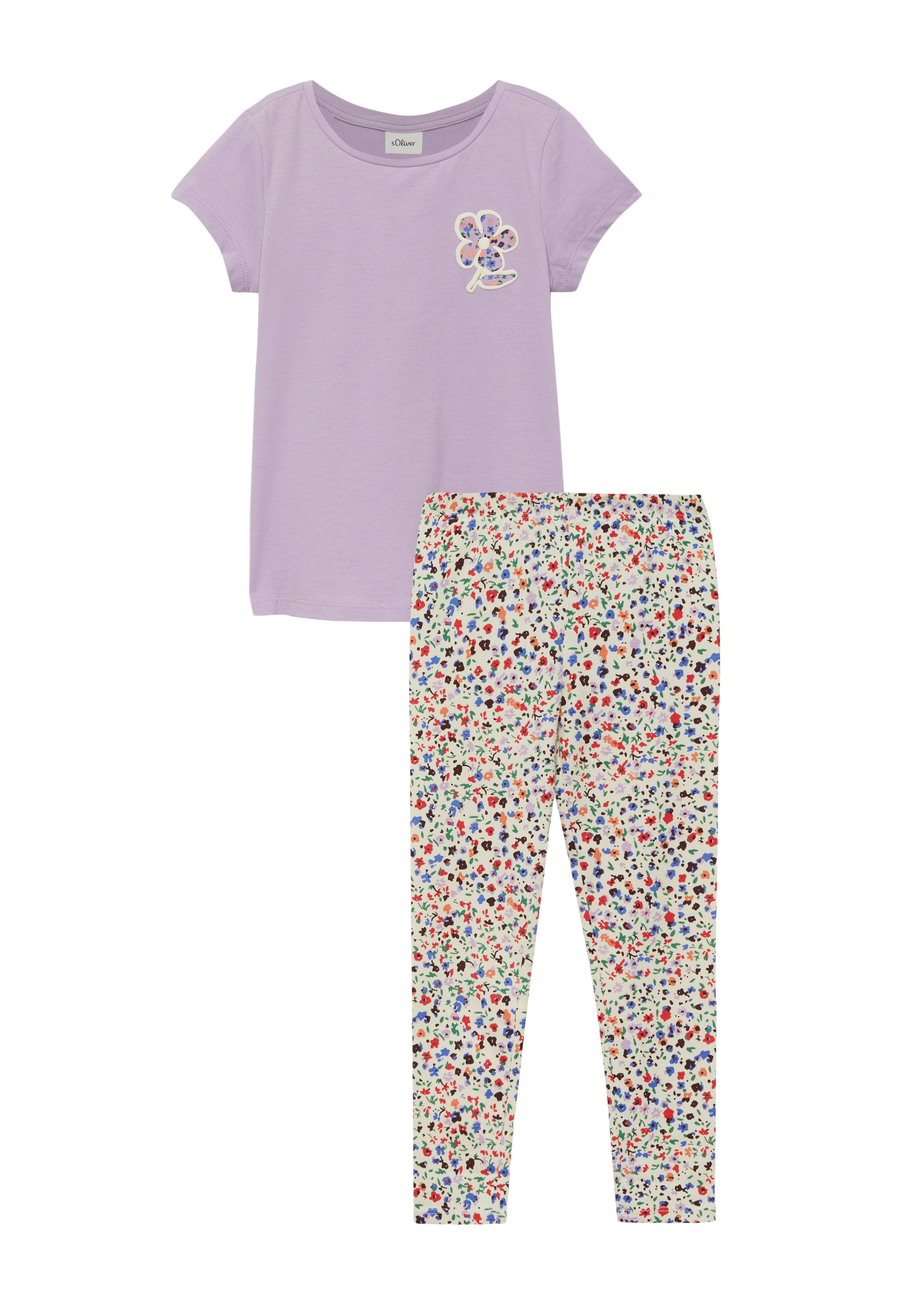 s.Oliver Junior Shirt & Leggings (2-tlg) 2er Set, gemusterte Leggings und Sommershirt, für Girls