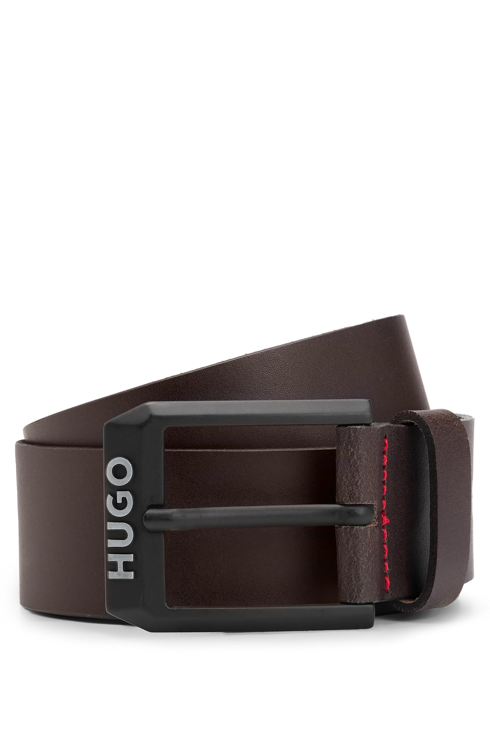 HUGO Ledergürtel Gelio-B_Sz40 HUGO Markenlabel, rote günstig online kaufen