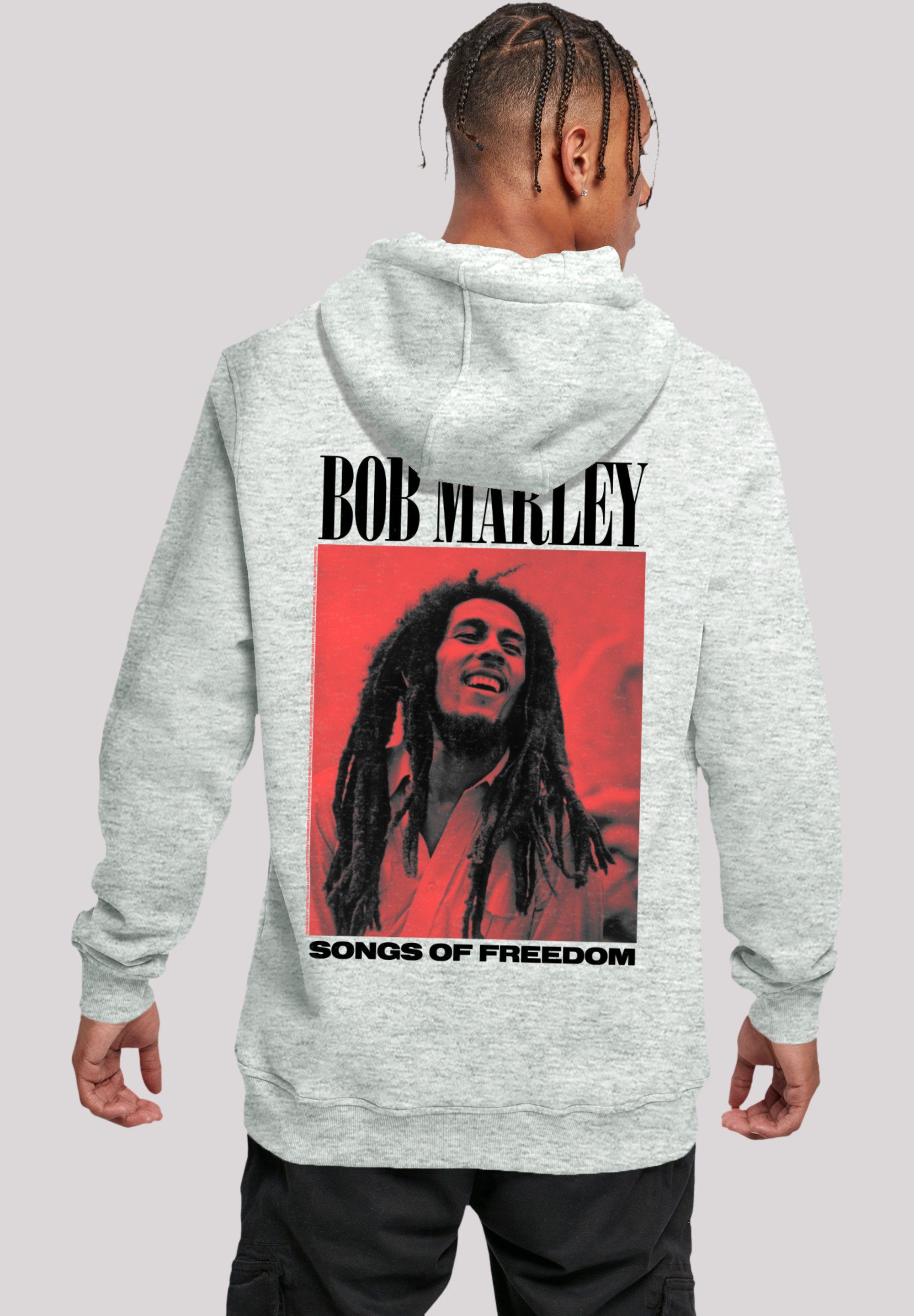 F4NT4STIC Hoodie Bob Marley Songs Of Freedom Reggae Music Premium Qualität, Musik, By Rock Off heather grey