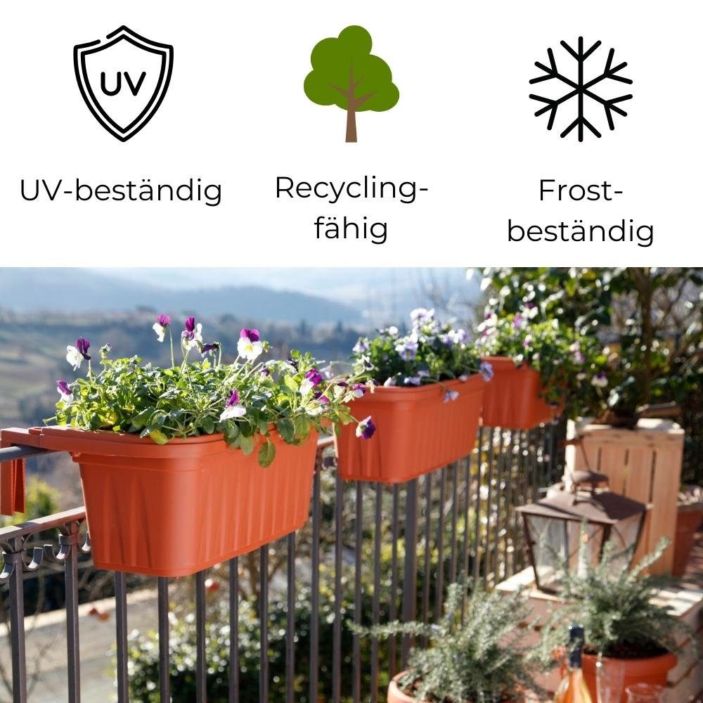 GarPet Balkonkasten Geländerkasten Balkonkasten Geländer Blumen Kasten