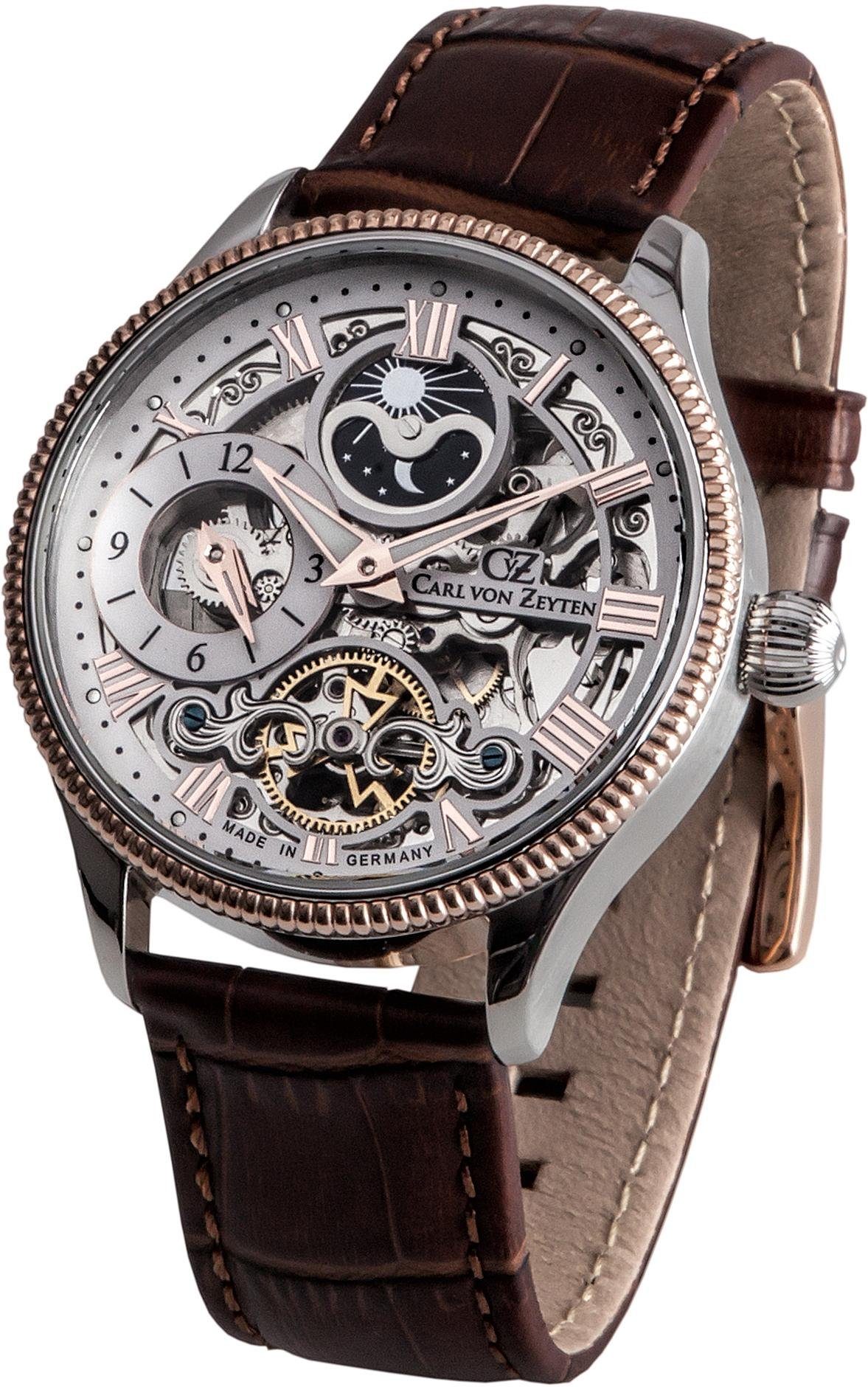 Carl von Zeyten Automatikuhr Kirnbach, CVZ0034RWHS, Armbanduhr, Herrenuhr, Saphirglas, Made in Germany, Mechanische Uhr