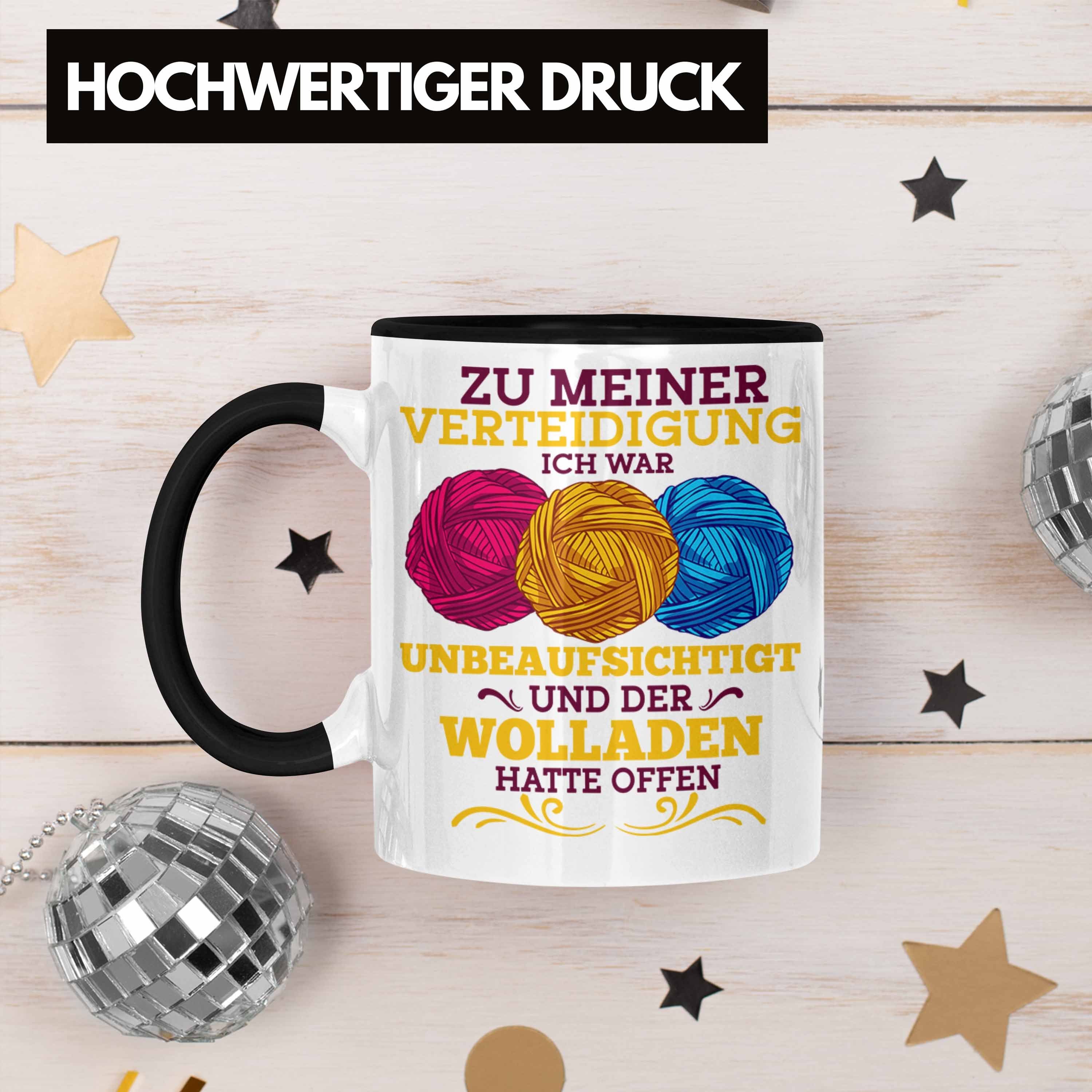 Trendation Tasse Lustige Strick Häkel-Tasse Geschenk Stricken Häkeln Spruch Oma Rentne