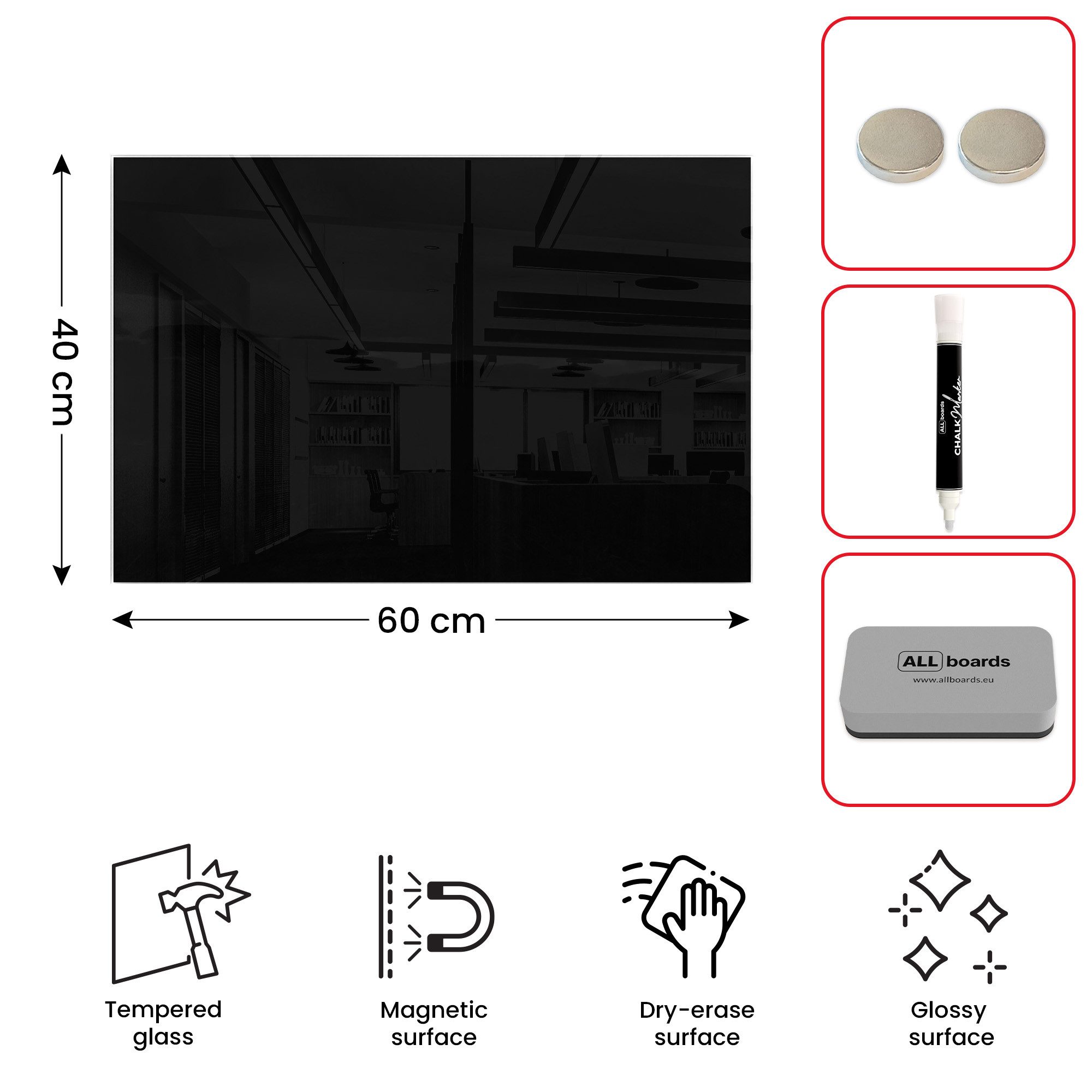 ALLboards Memoboard ALLboards Glastafel Whiteboard Magnettafel Memoboard günstig online kaufen