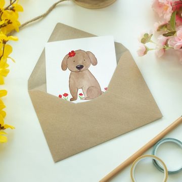 Mr. & Mrs. Panda Grußkarte Hund Dame - Weiß - Geschenk, Geburtstagskarte, Hundebesitzer, Einladu, Hochglänzende Veredelung