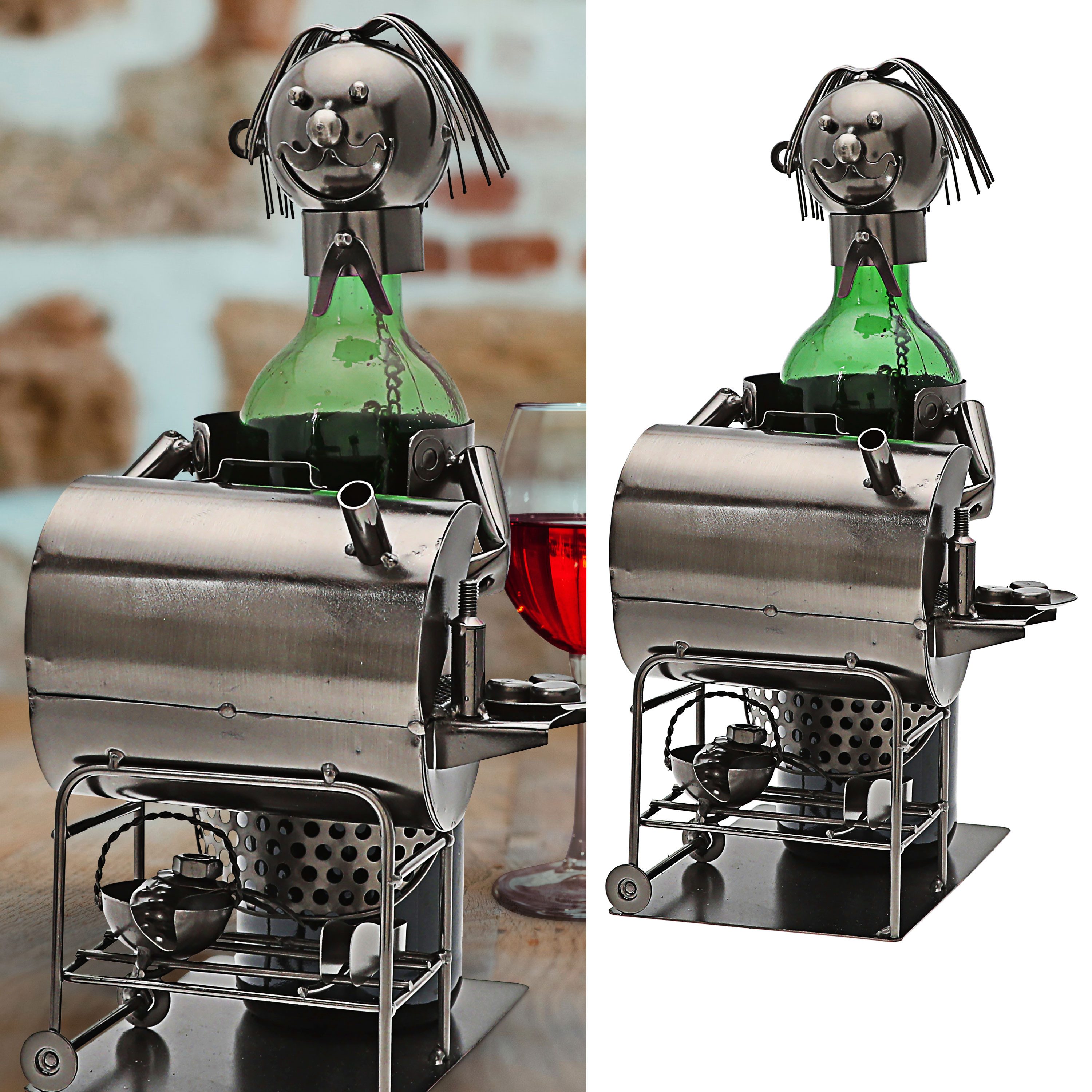 Weinflaschenhalter Weinflaschenhalter 'Griller' Weinflaschen 17,5x20x18cm Flaschenständer