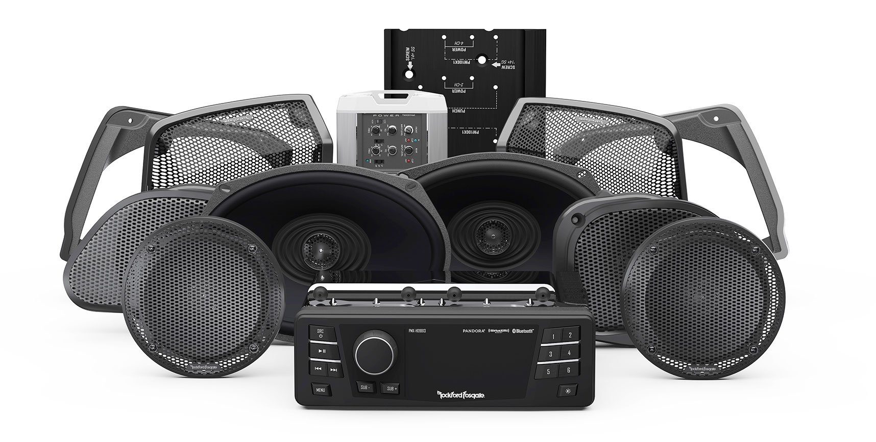 Fosgate für Audio Davidson® Auto-Lautsprecher Rockford Harley Komplett Set