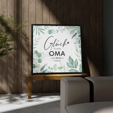 WANDStyle Bild mit Rahmen Glück ist eine Oma wie dich zu haben, Poster 20x20 cm