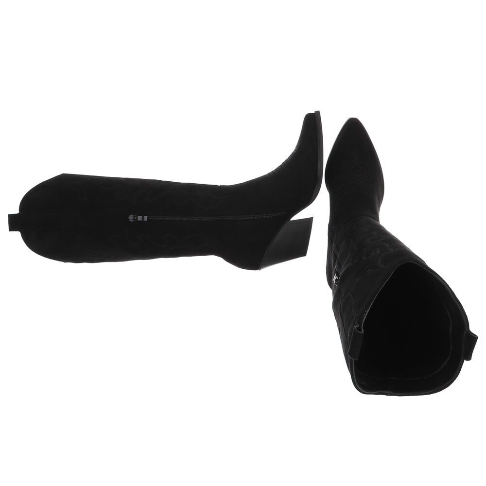 Ital-Design Elegante Cowboy-Stiefel mit Verzierungen für Damen Westernstiefel (90704226) Blockabsatz Stiefel in Schwarz