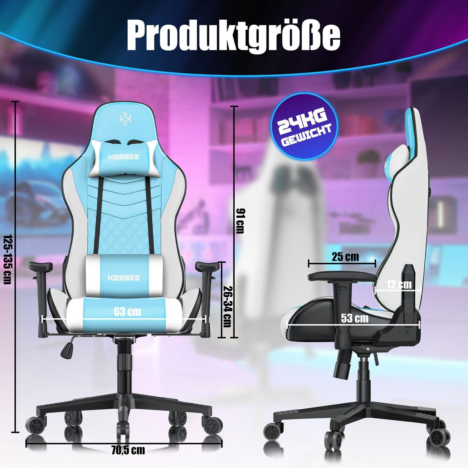 KESSER Gaming Chair, Ergonomisch Gamingstuhl 150kg günstig online kaufen