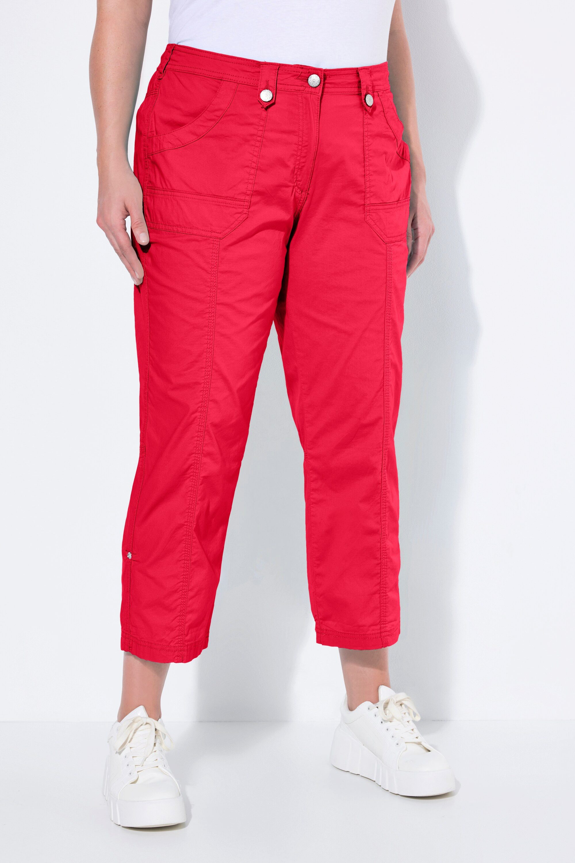 Ulla Popken Funktionshose 7/8-Cargohose Krempelriegel Komfortbund günstig online kaufen