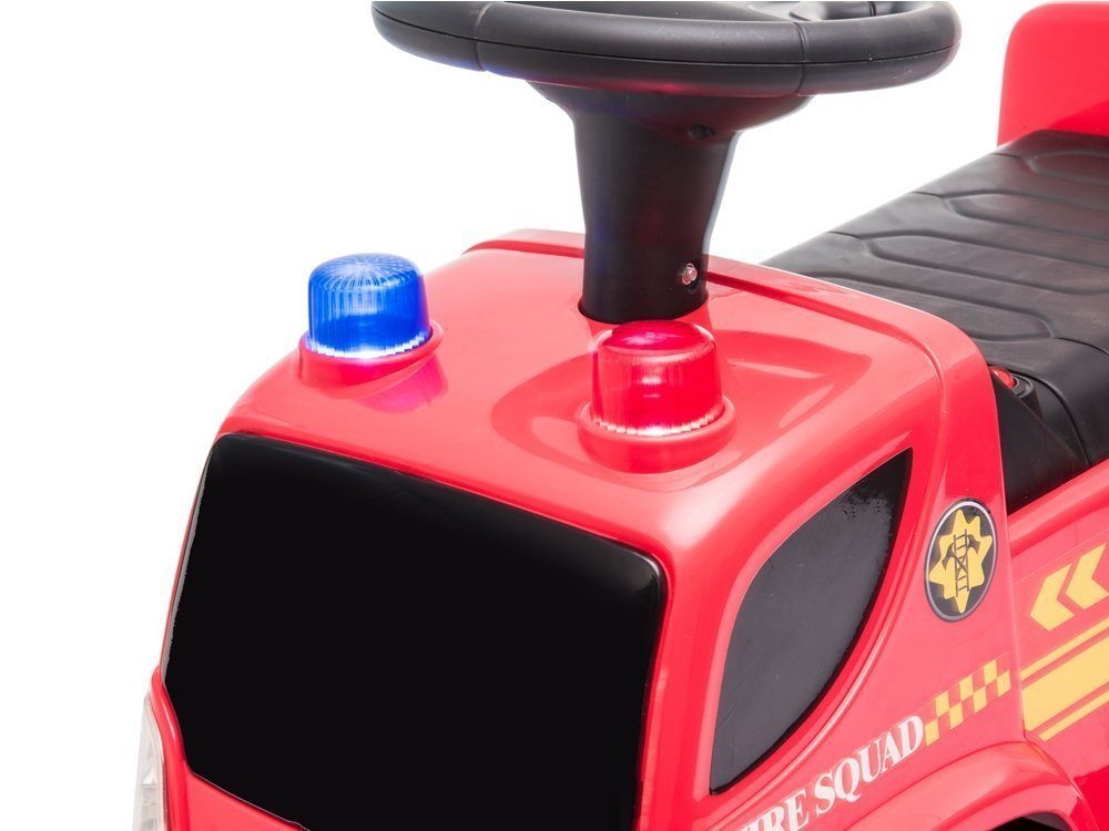 LeanTOYS Rutscher Rutschfahrzeug Soundeffekt mit Feuerwehr Batteriebetriebenes