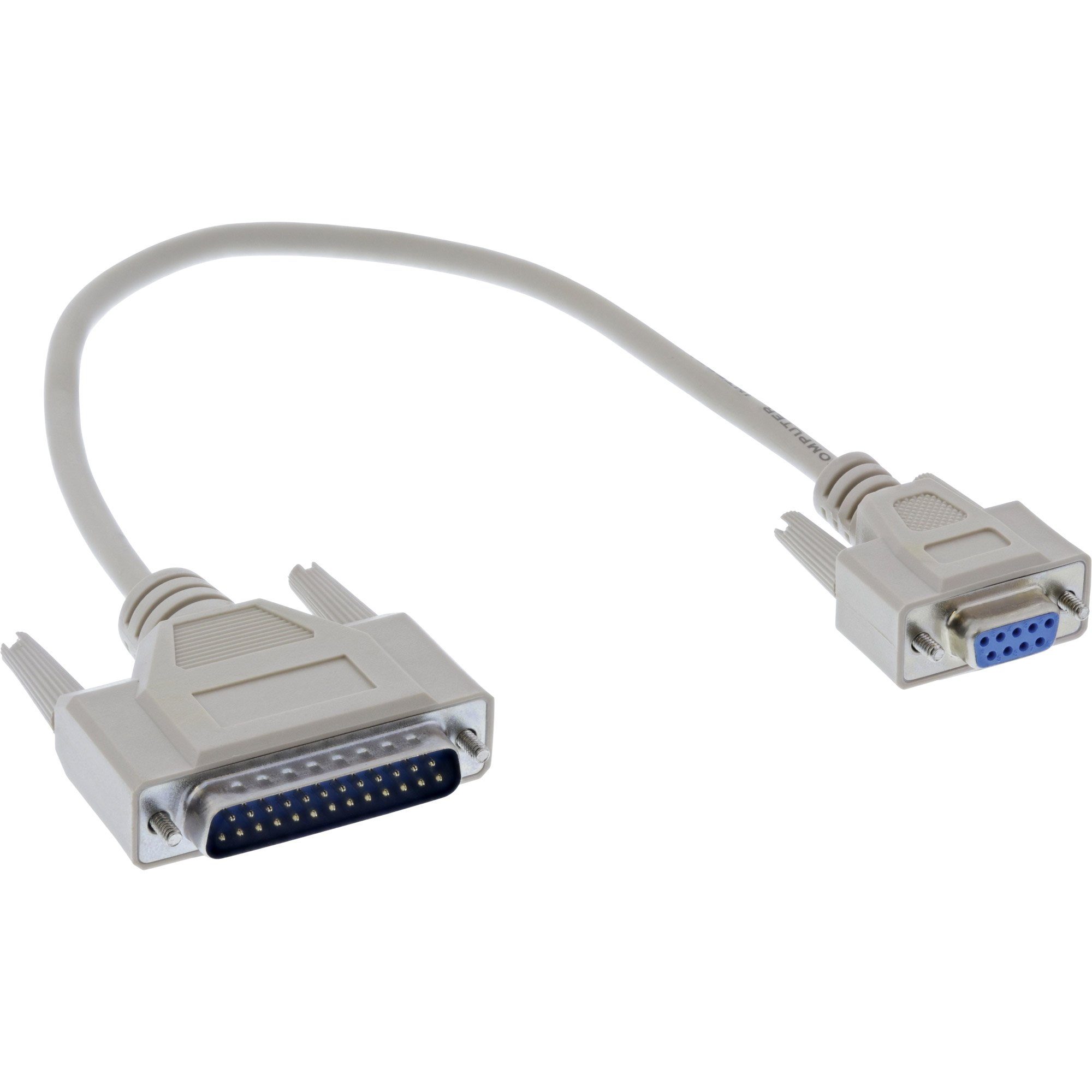 InLine® Serielles Kabel 9pol Buchse an 25pol Stecker, 0,33m Computer-Kabel