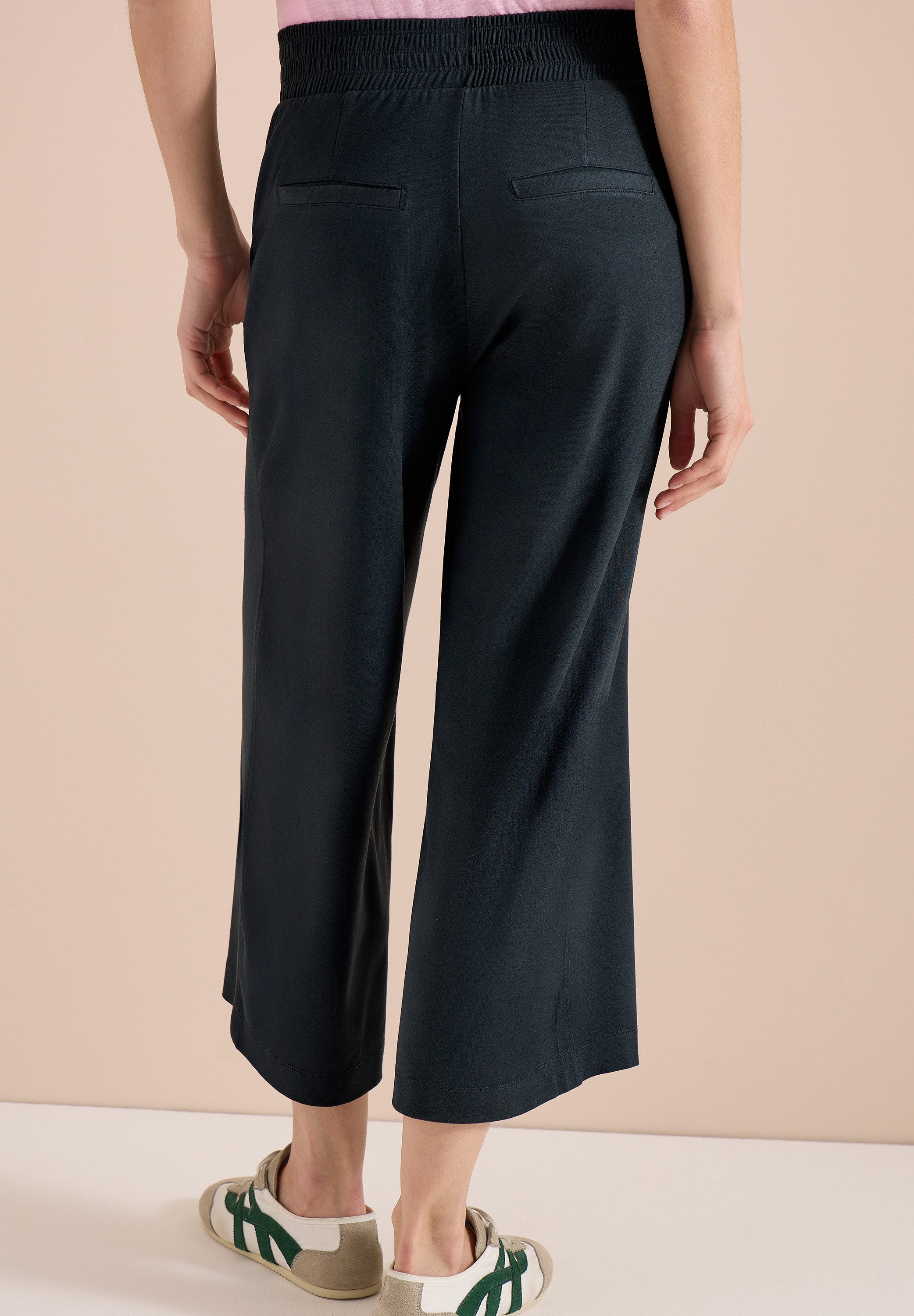 CECIL Jerseyhose Style Neele mit elastischem Schlupfbund, High-Waist, Wide Leg