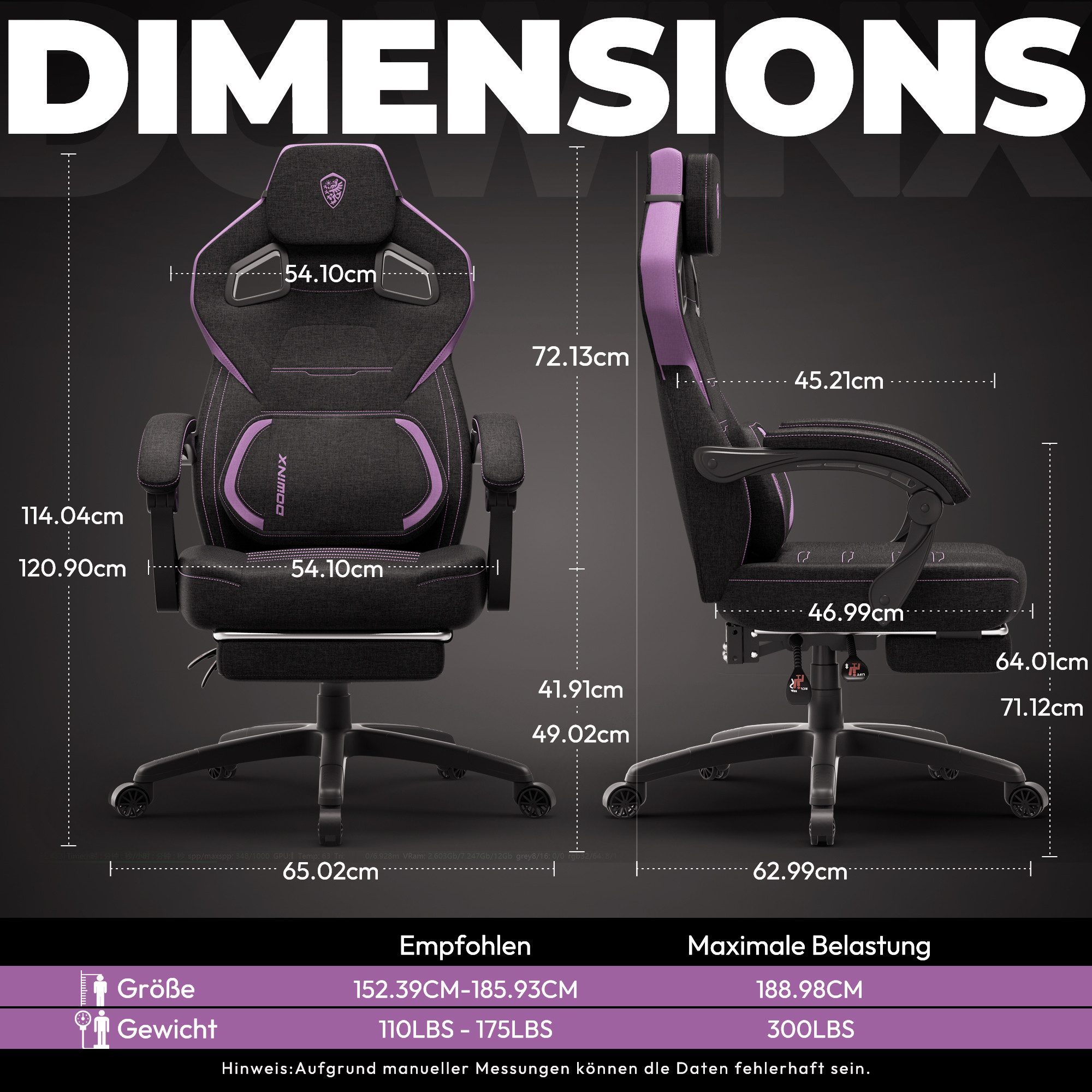Dowinx Gaming-Stuhl Ergonomischer Bürodrehstuhl mit Fußstütze, günstig online kaufen