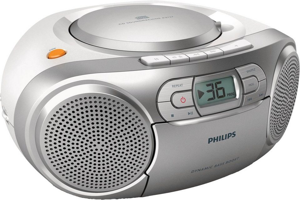 Philips AZ127 Radio (FM-Tuner, 2 W), CD-Player für CD-R/-RW