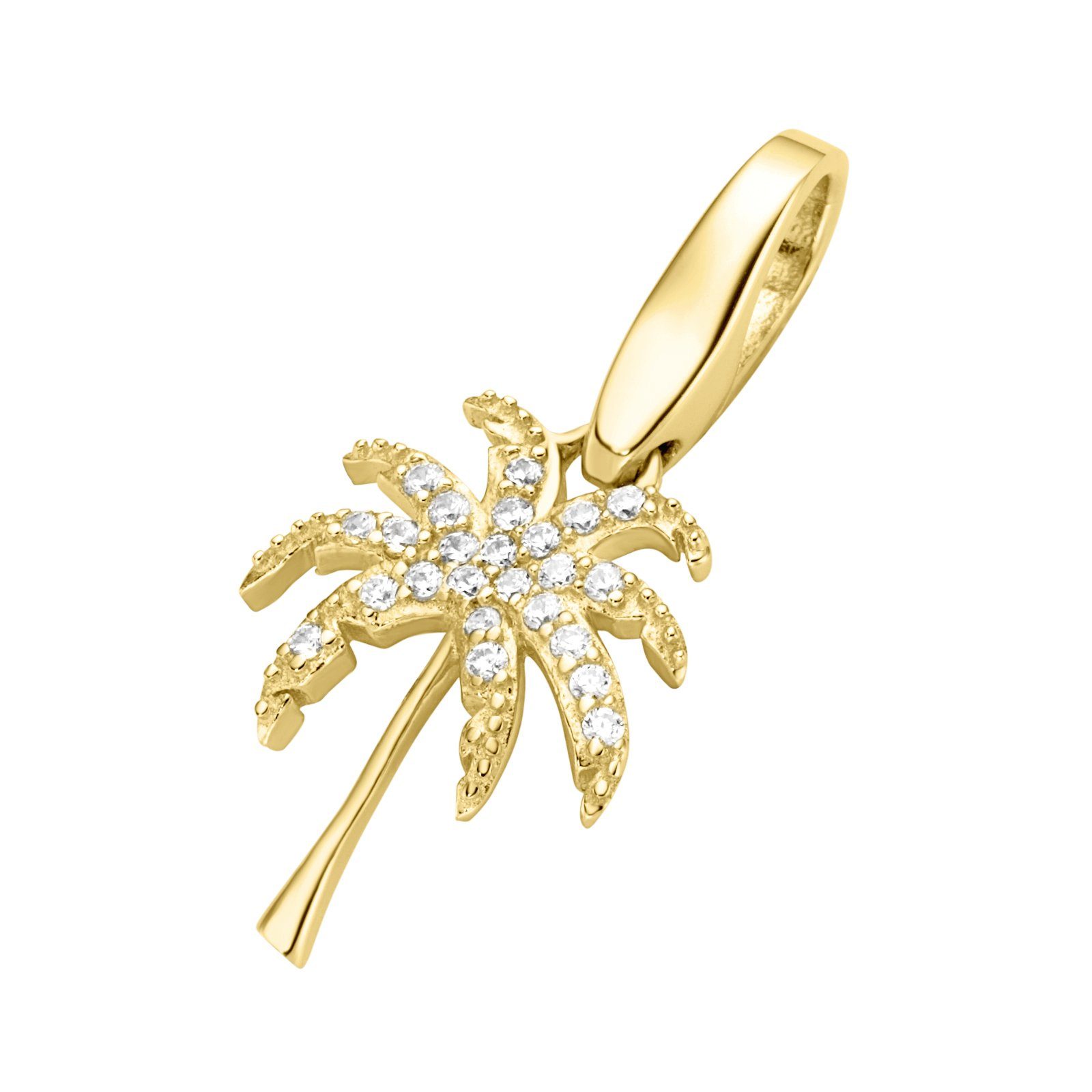 GIORGIO MARTELLO MILANO Charm-Einhänger Palme mit Zirkonia, vergoldet, Silber 925