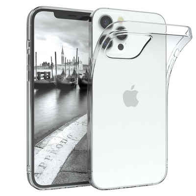 EAZY CASE Handyhülle Slimcover Clear für Apple iPhone 12 Pro Max 6,7 Zoll, durchsichtige Hülle Ultra Dünn Silikon Backcover TPU Telefonhülle Klar