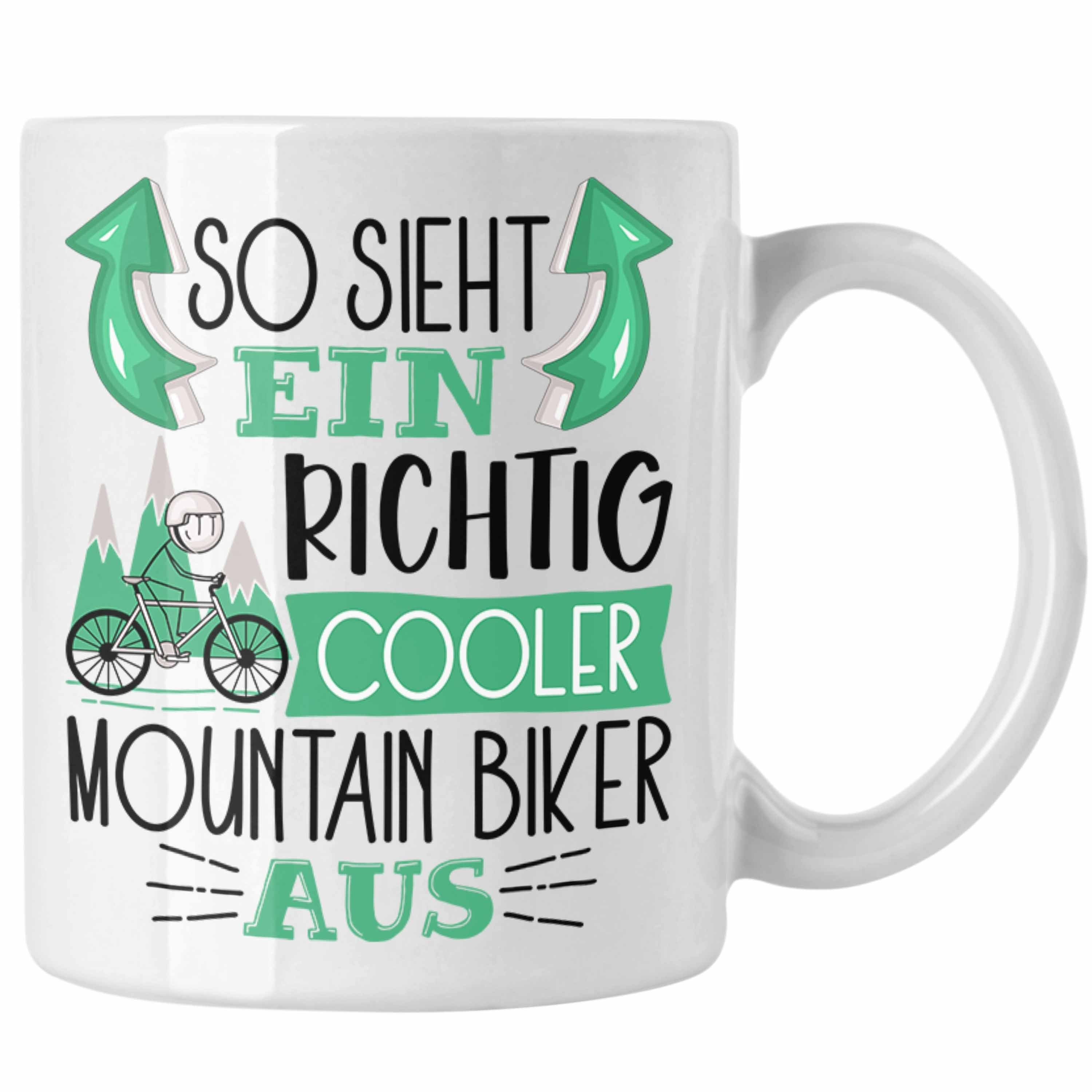 Weiss Geschenk Tasse So Lustiger Richtig Tasse Cooler Trendation Mountainbiker Sieht Ein Aus