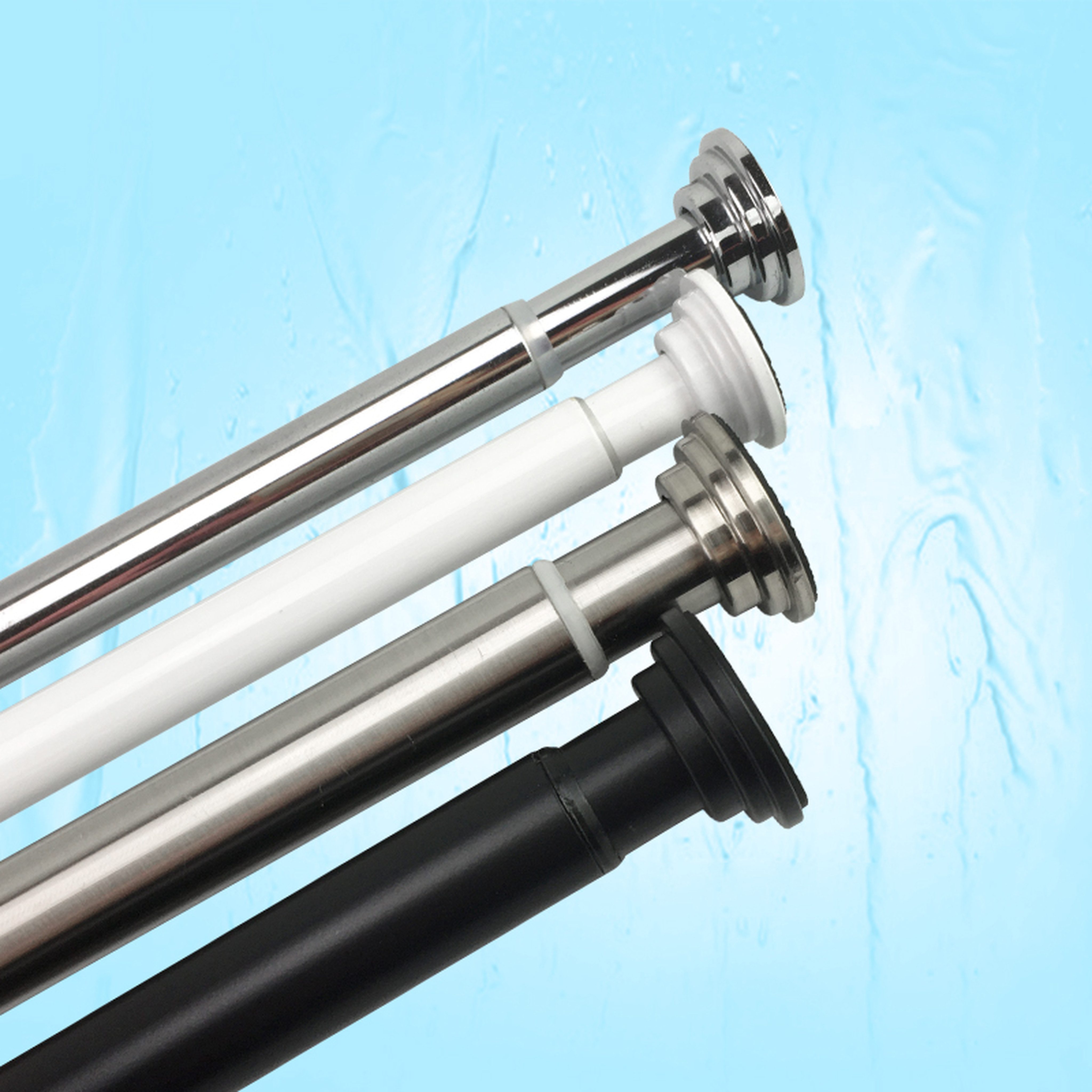 LikeKa Duschvorhangstange 160-300 cm Ausziehbar Schwarz matt aus Eisen ohne günstig online kaufen