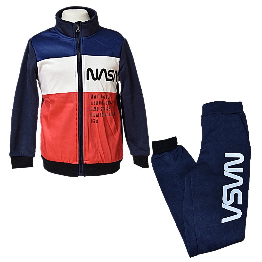 NASA Freizeitanzug (2-tlg), Jungen Sportanzug Trainingsanzug 2 tlg.  Sweatjacke + Hose Gr. 128-164 cm
