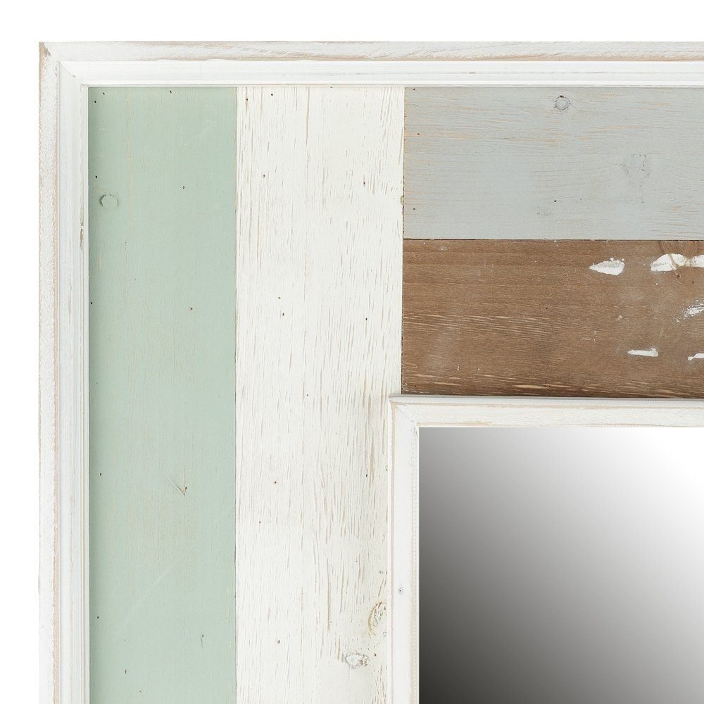 Melko Wandspiegel Dekospiegel Wandspiegel Garderobenspiegel Holz Badspiegel Chic in Material langlebiges & Shabby Pflegeleichtes (Stück), 80CM Weiß aus