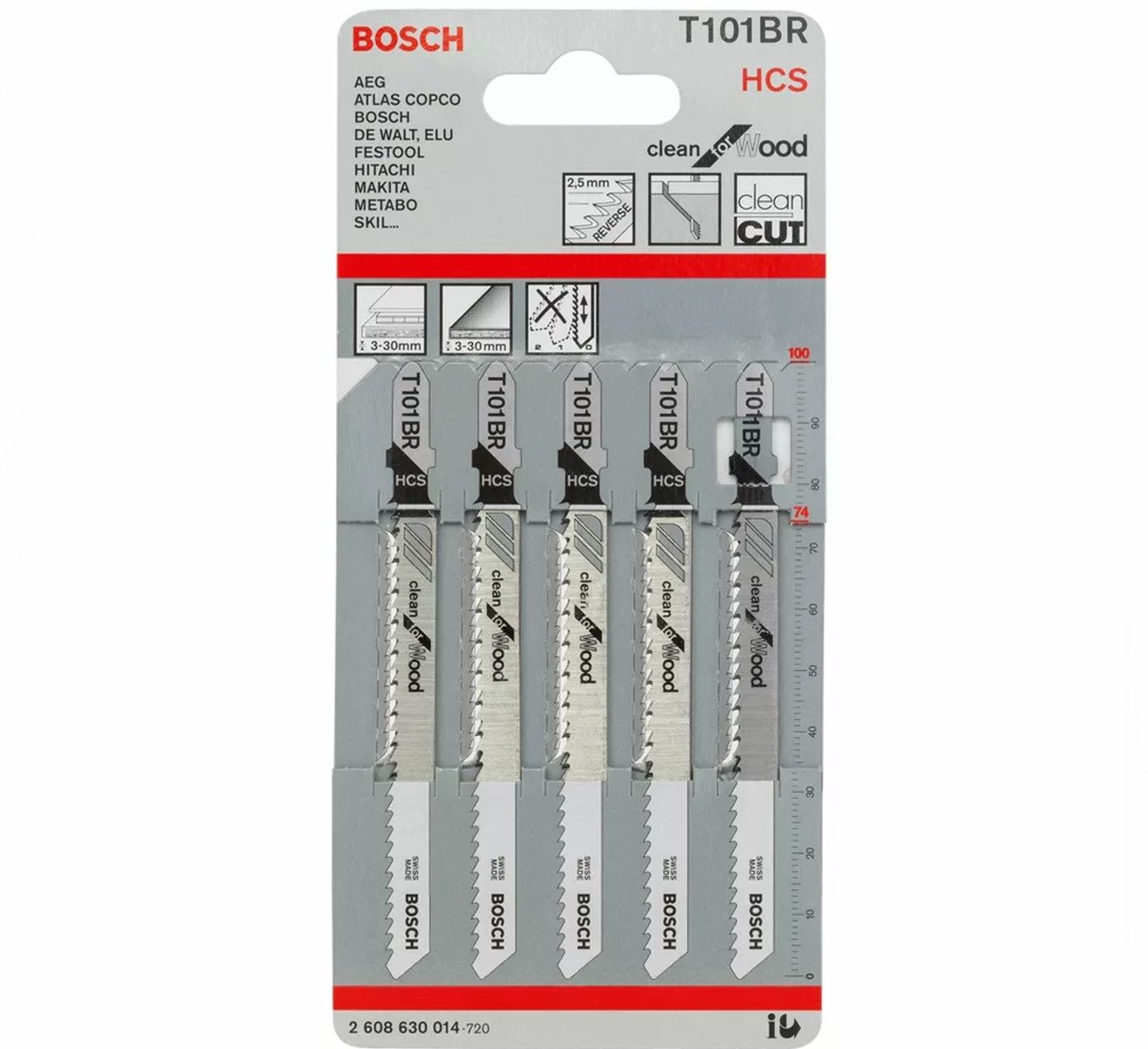 BOSCH Stichsägeblatt Bosch Stichsägeblatt T101BR Clean for Wood, 5er-Pack günstig online kaufen