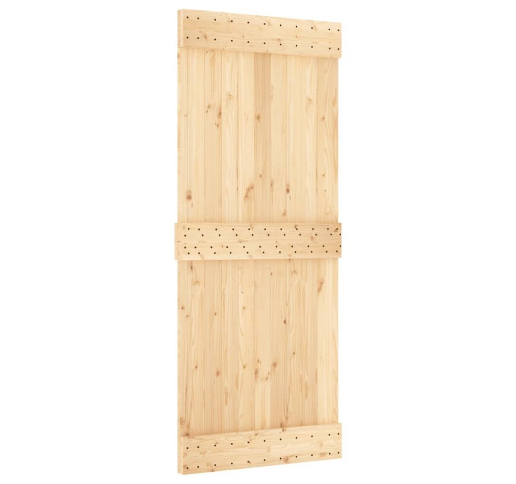 Thumbnail - vidaXL Schiebetür Schiebetür mit Beschlag 85x210 cm Massivholz Kiefer