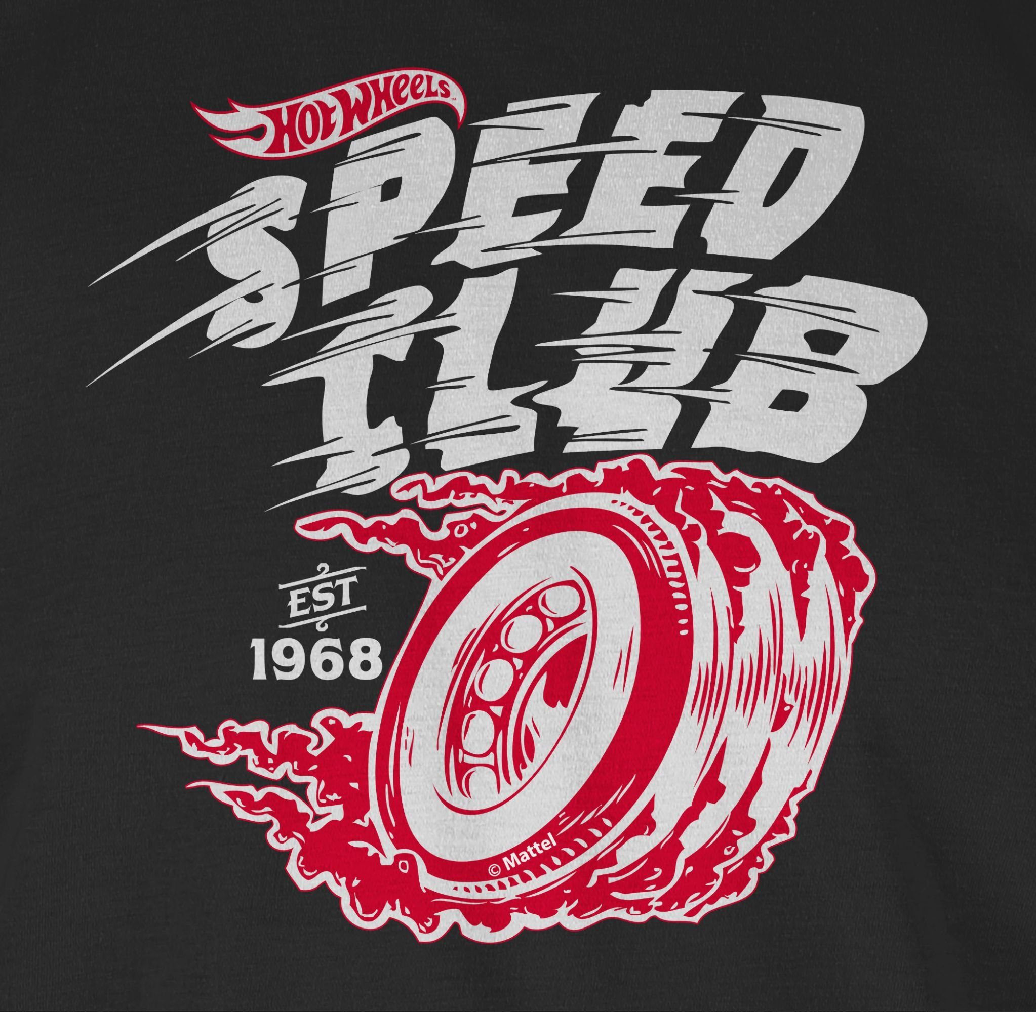 Hot Speed weiß/rot T-Shirt Schwarz 02 Shirtracer Wheels - Herren Club