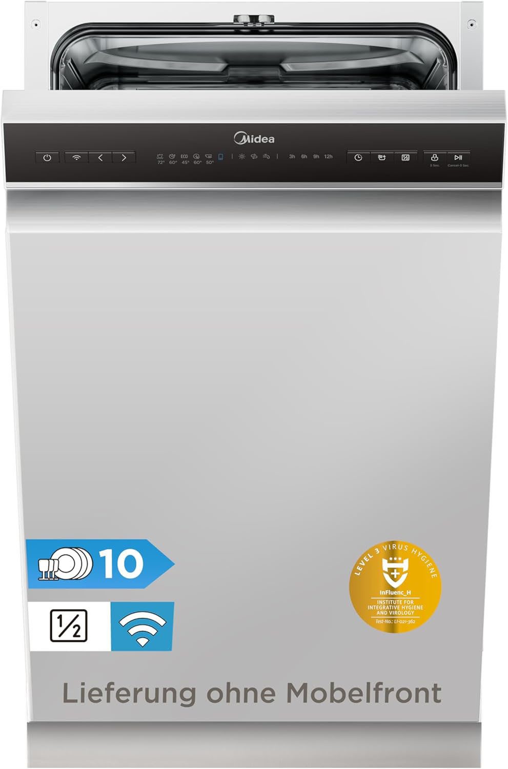 Midea teilintegrierbarer Geschirrspüler MDWES1034CS-W, 9 l, 10 Maßgedecke