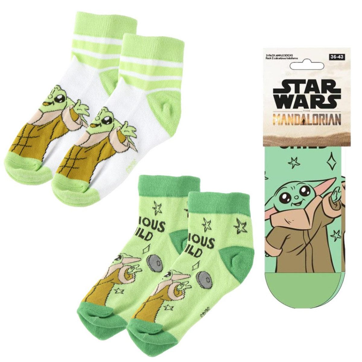 Star Wars Kurzsocken The Mandalorian 2'er Pack Sneakersocken Pack 38 bis 45 günstig online kaufen