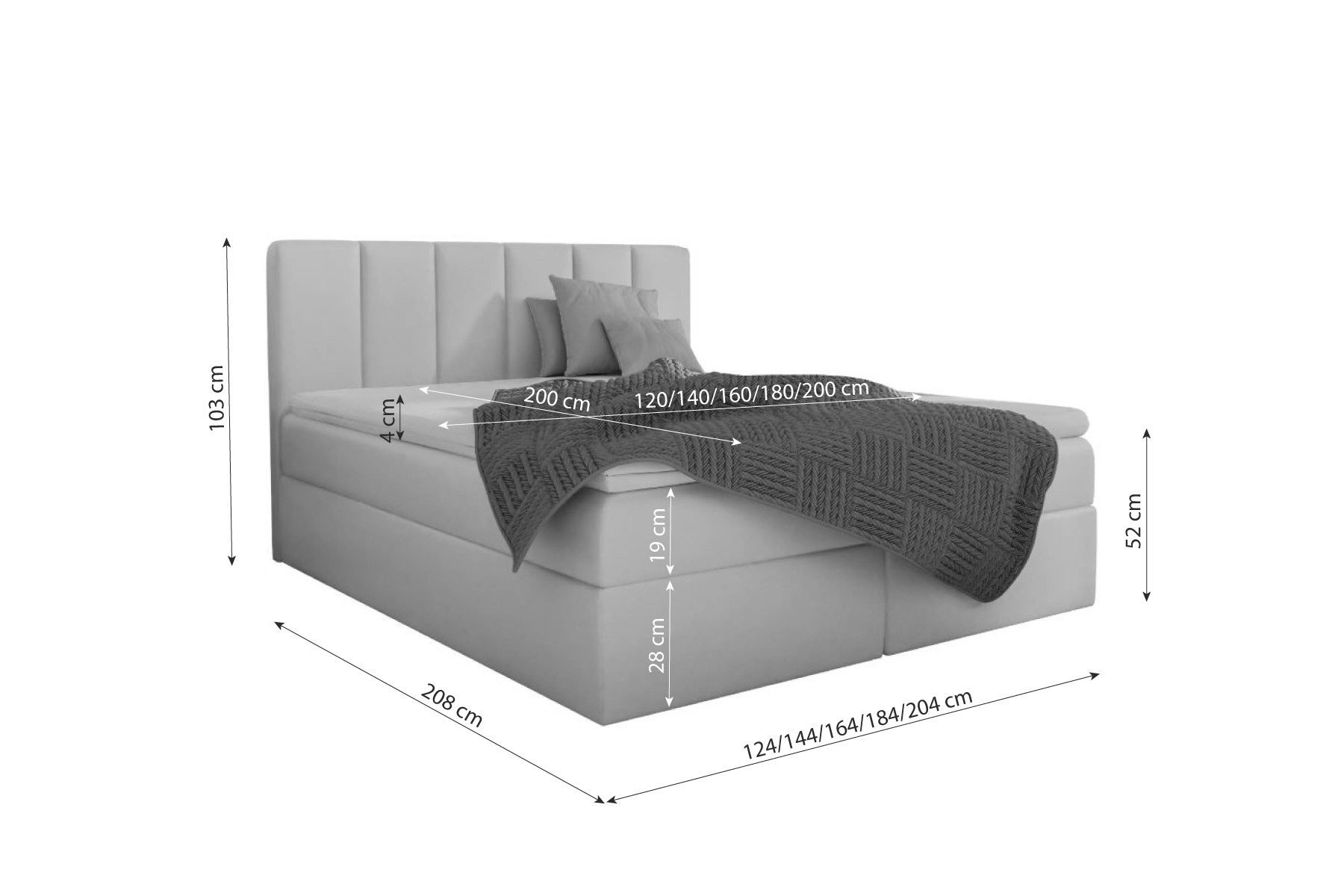 99rooms Boxspringbett Edmonde (Schlafzimmerbett, Bett), mit Bonellfederkern Matratze und Topper, Bettkasten, mit Steppung