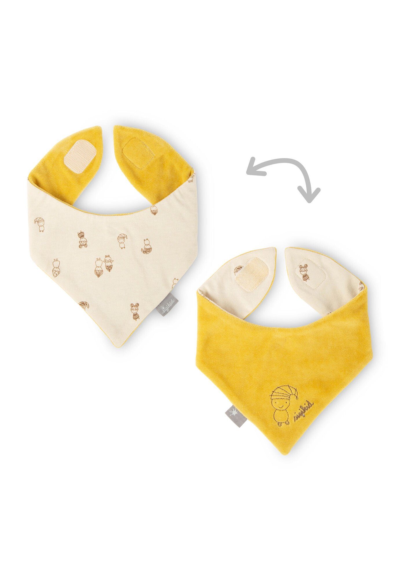 Sigikid Dreieckstuch Baby Accessoire Wendehalstuch mit Klettverschluss, (1-St) gelb/beige