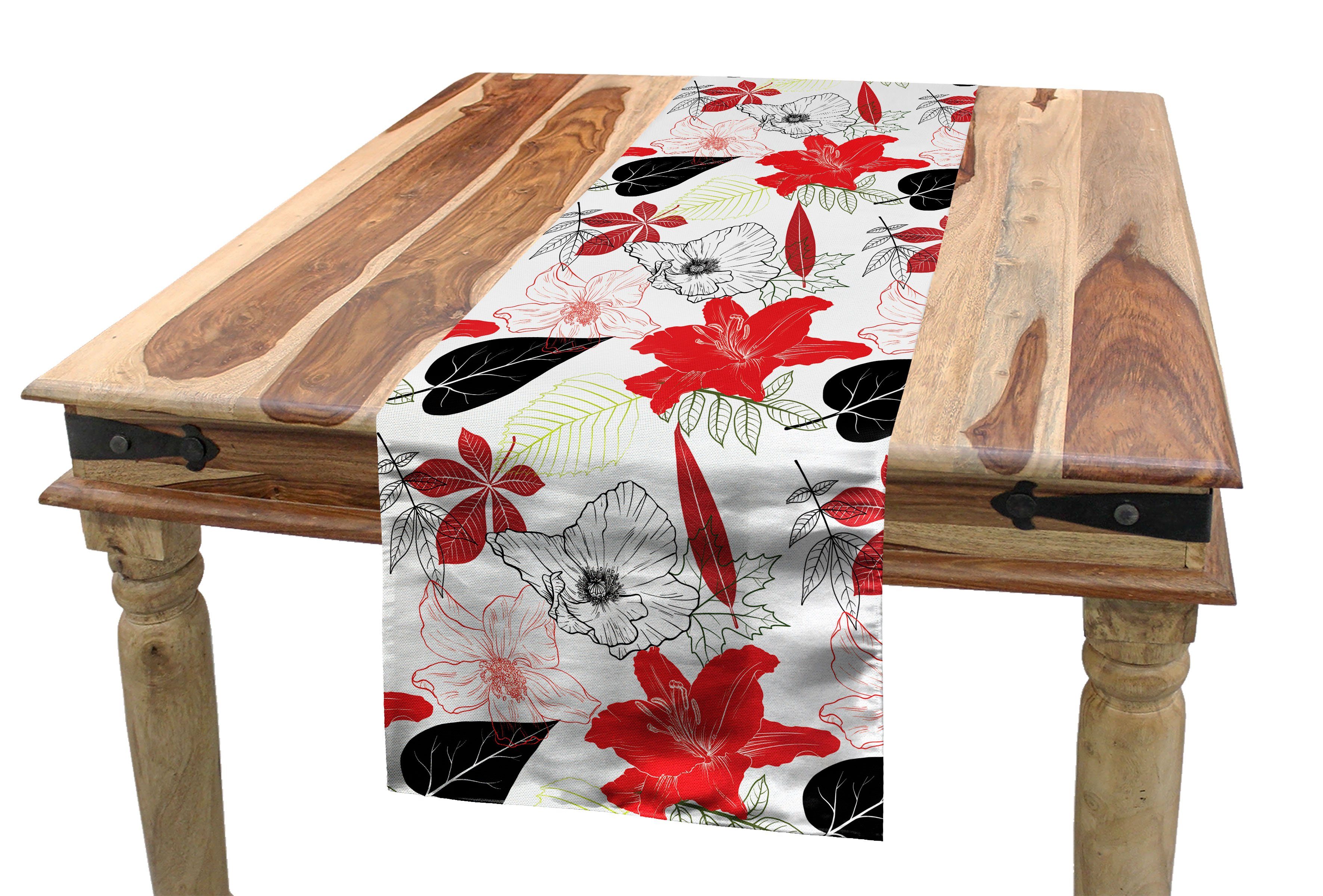 Abakuhaus Tischläufer Esszimmer Küche Rechteckiger Dekorativer Tischläufer, Blumen Sommer inspiriert Botanical