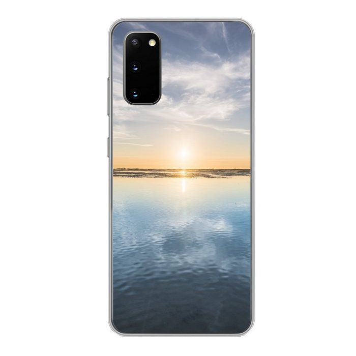 MuchoWow Handyhülle Watteninseln - Wasser - Sonne Phone Case Handyhülle Samsung Galaxy S20 Silikon Schutzhülle