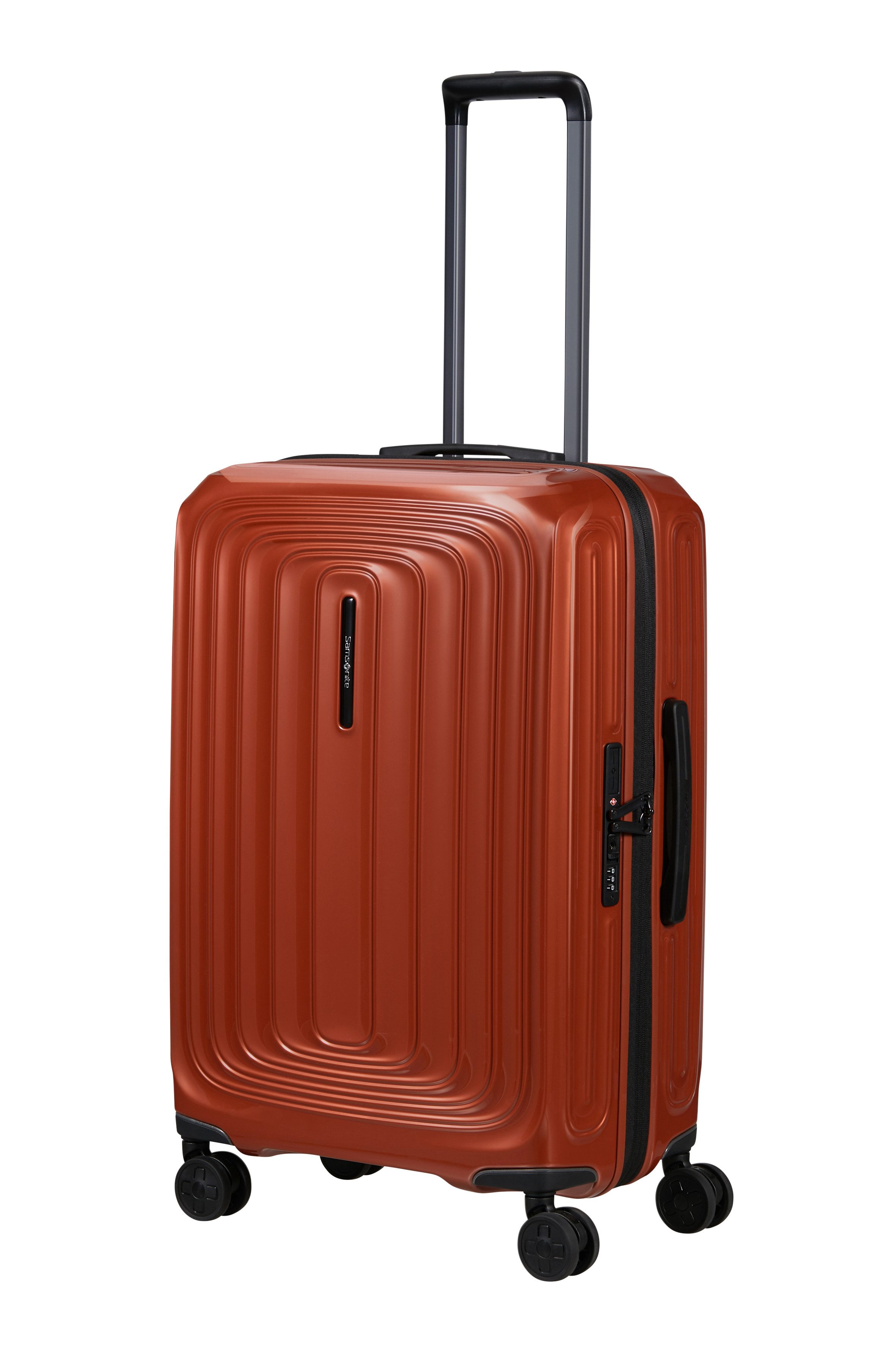 Samsonite Hartschalen-Trolley 2WANDER, 4 Rollen, aus robustem Polycarbonat, mit Adressetikett und Dehnfalte