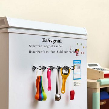 GelldG Klebehaken Schwarze magnetische Haken, robuste Magnethaken, stark für Kühlschrank