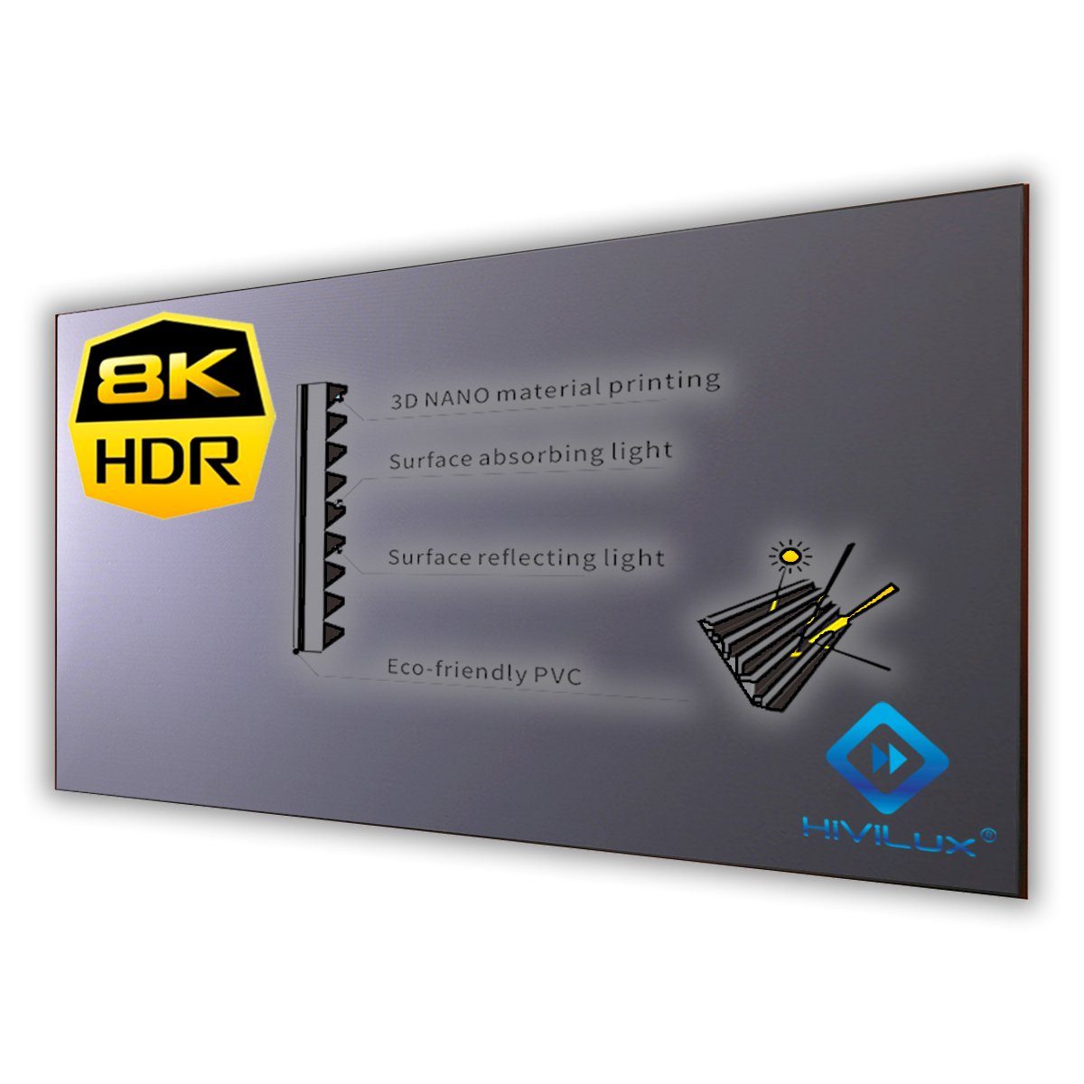 HiViLux 16:9 UST Zero Rahmenleinwand ALR/CLR HiViPrism Cinema HDR Rahmenleinwand (UST CLR)