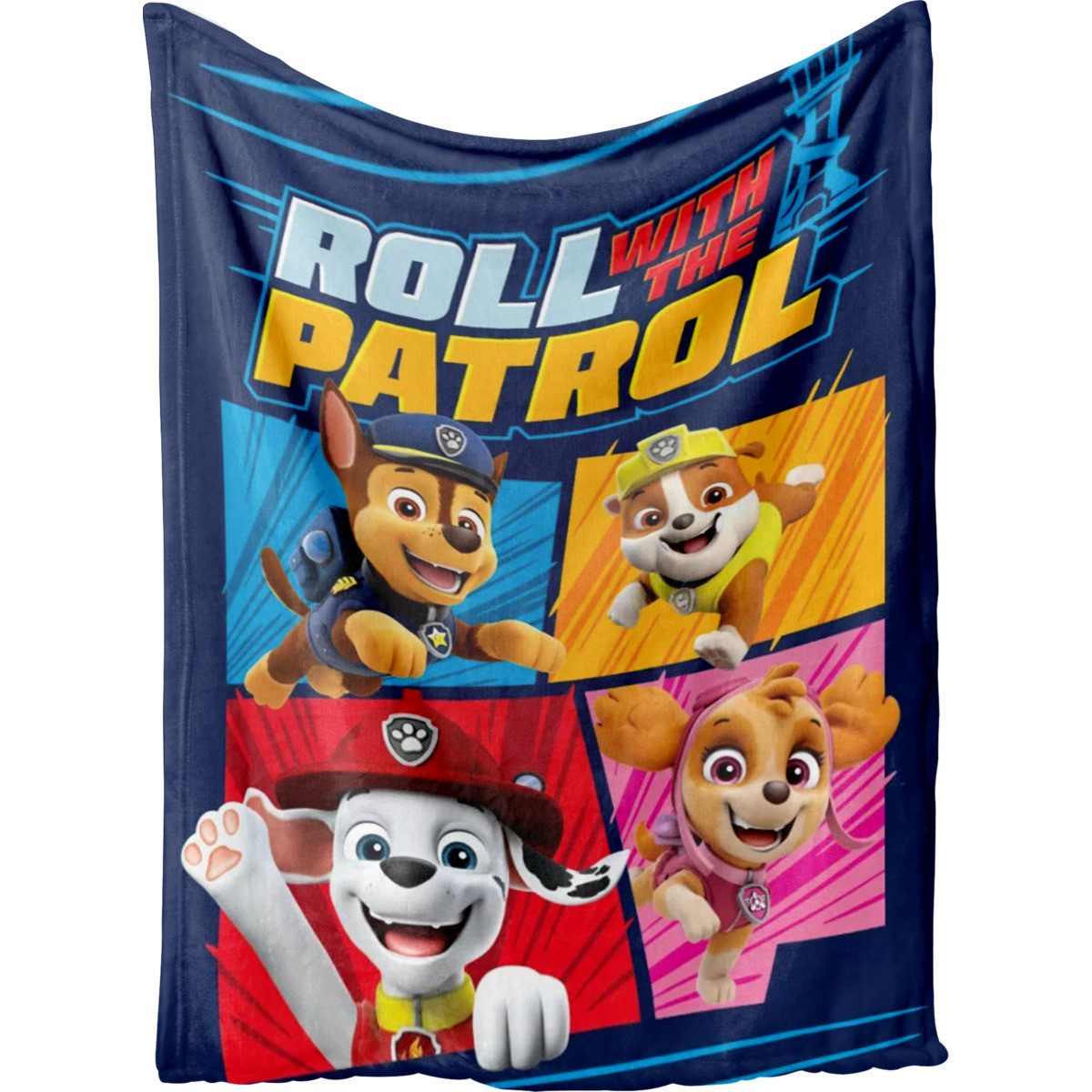 Kinderdecke Roll With The Patrol Unisex Kinder, PAW PATROL, Kuscheldecke, Kinderdecke, Babydecke, Wohndecke, Schmusedecke