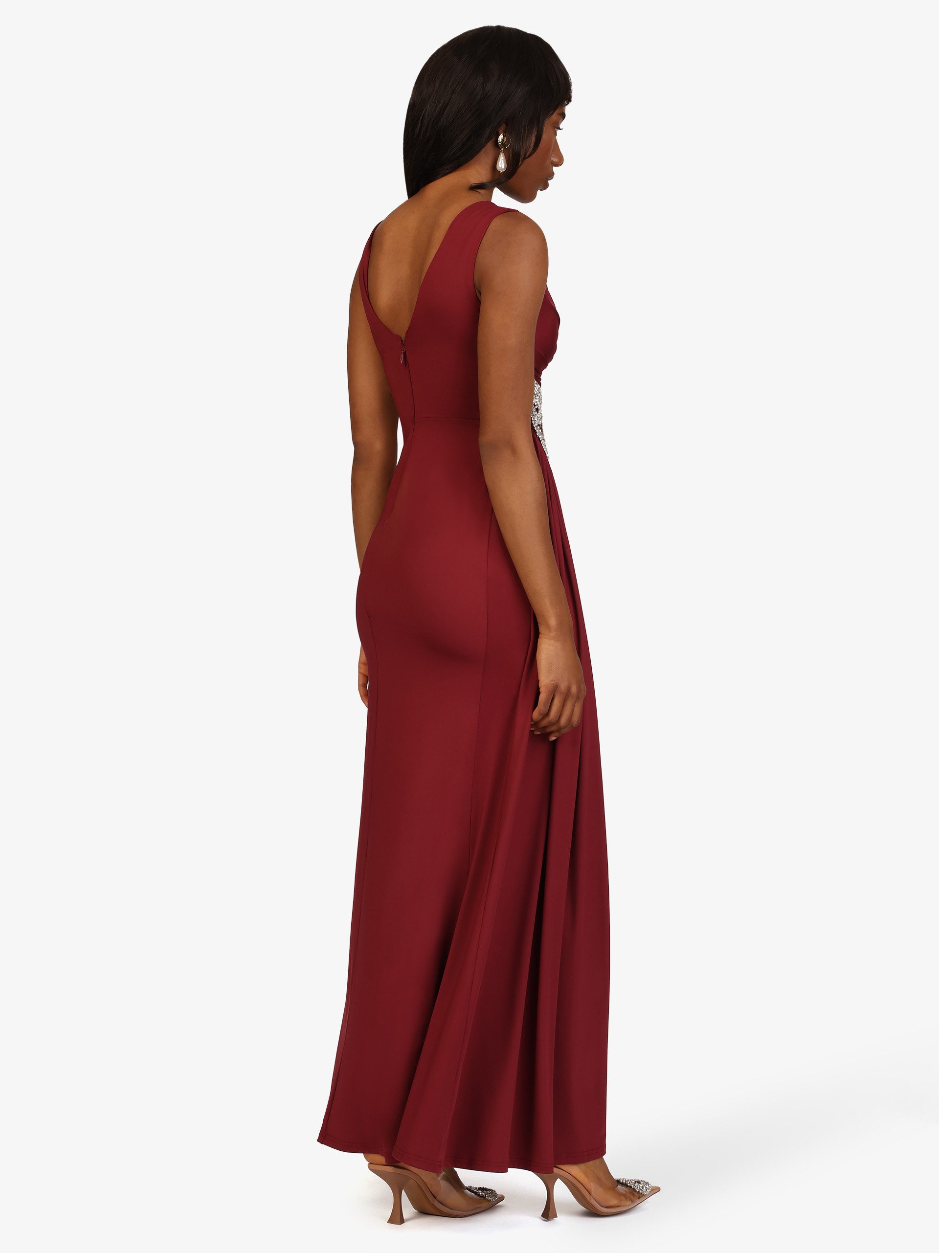 Kraimod Abendkleid mit Drapierung und Zierstein-Detail