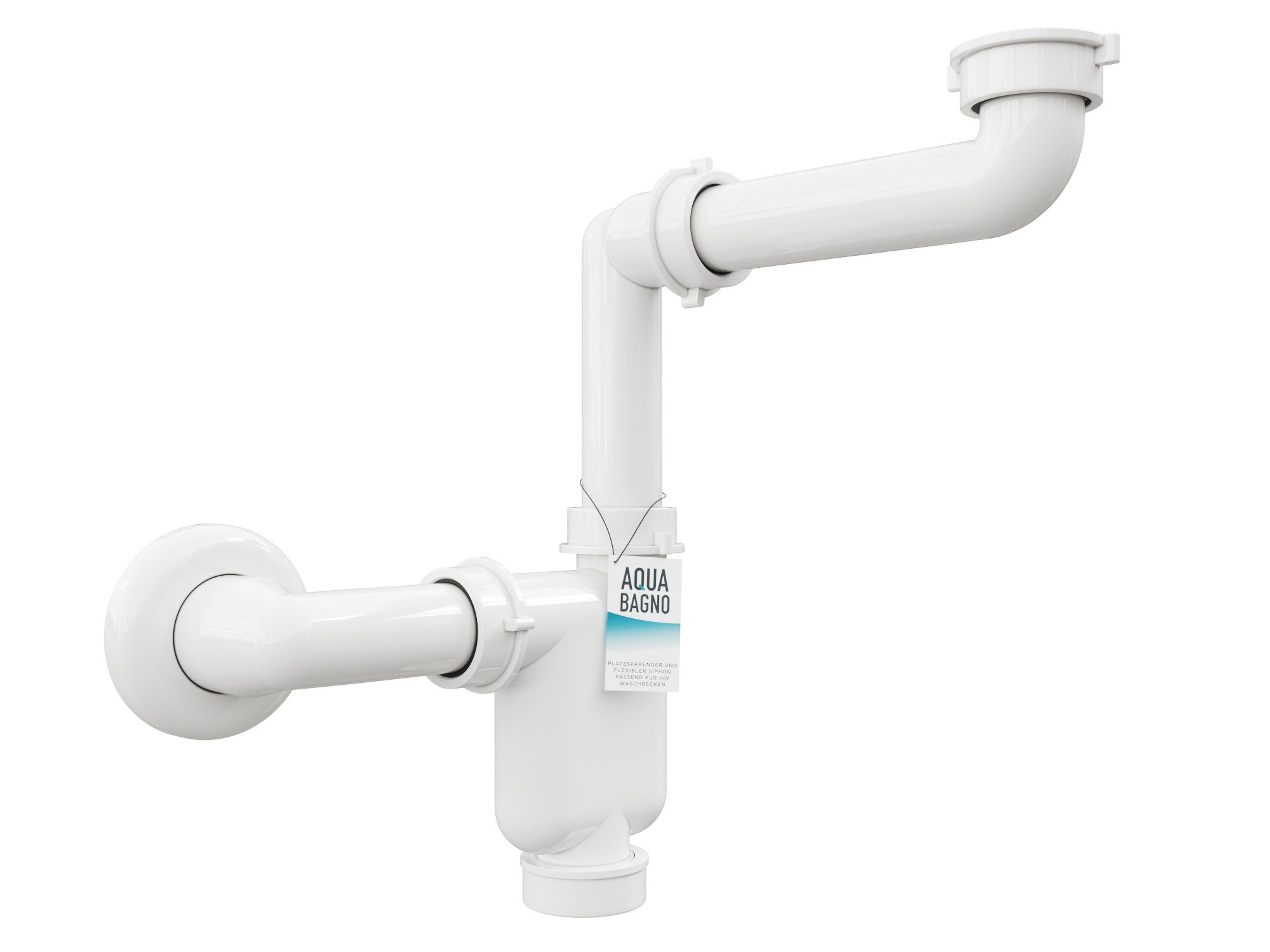 Aqua Bagno Siphon Flacher Raumsparsiphon für Waschbecken – G 1 1/4" 40mm, ( günstig online kaufen
