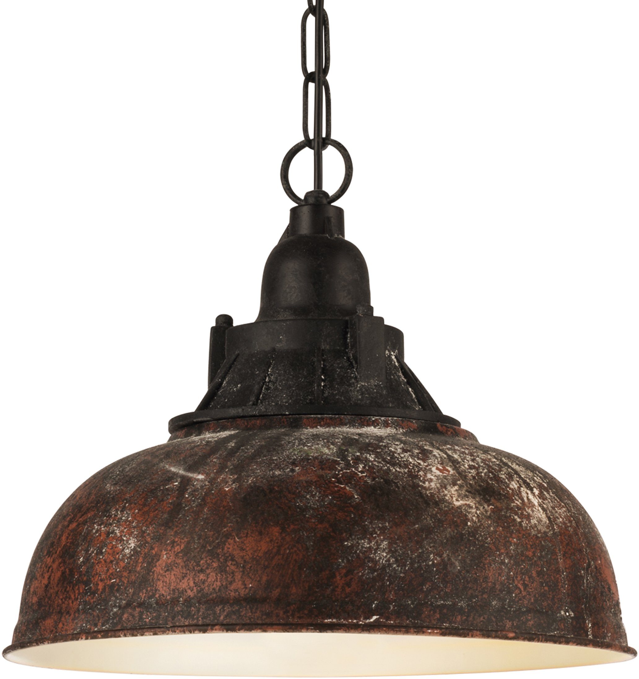 EGLO Hängeleuchte GRANTHAM 1 Pendellampe, E27, IP20, Stahl, Retro, Esstischlampe, Lampe, ohne Leuchtmittel, Hängeleuchte, H110 x Ø37 cm, antik-braun, beige, 1X60W exkl.