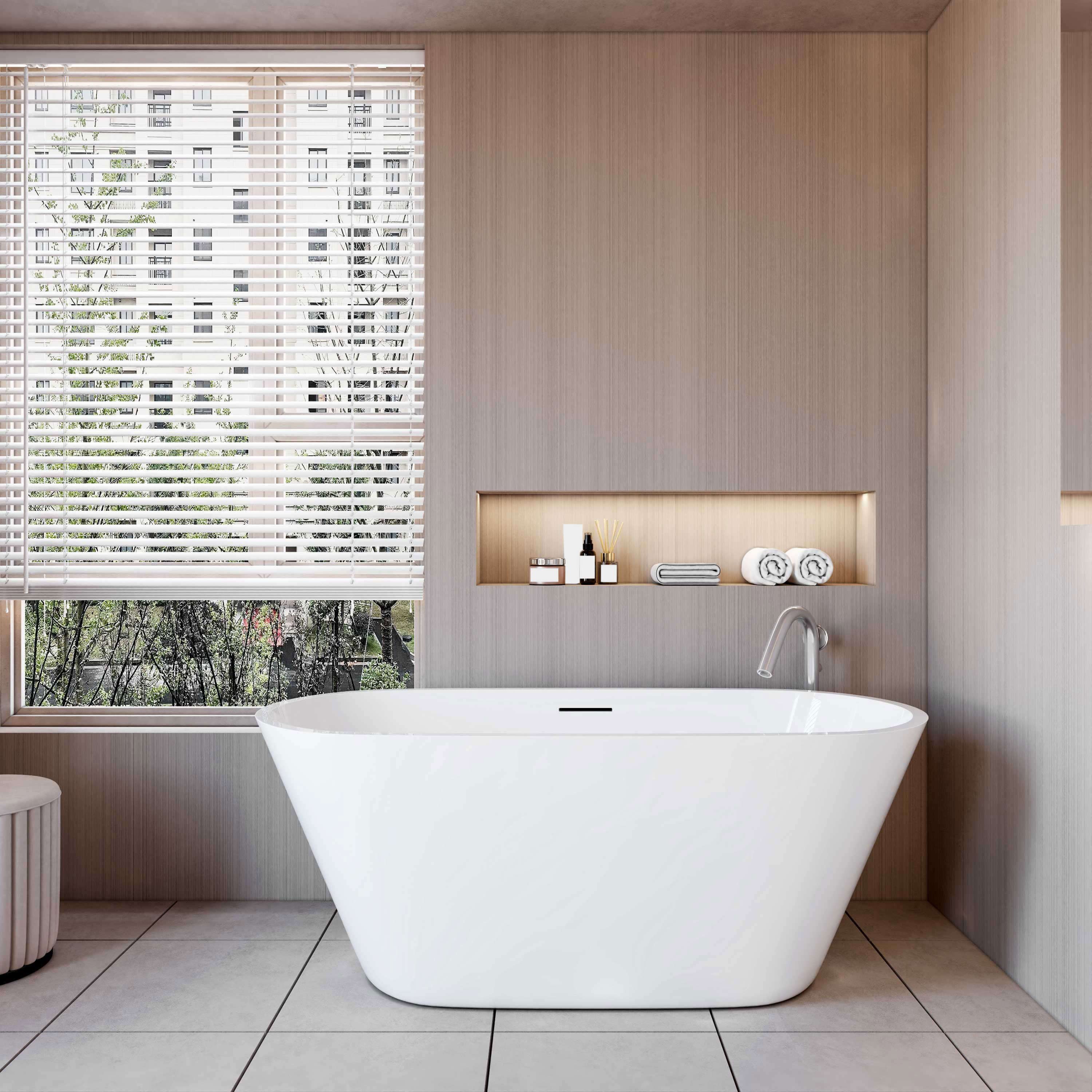 AICA Badewanne freistehende Badewanne Schiffsbadewanne Acrylbadewanne H: 58 günstig online kaufen