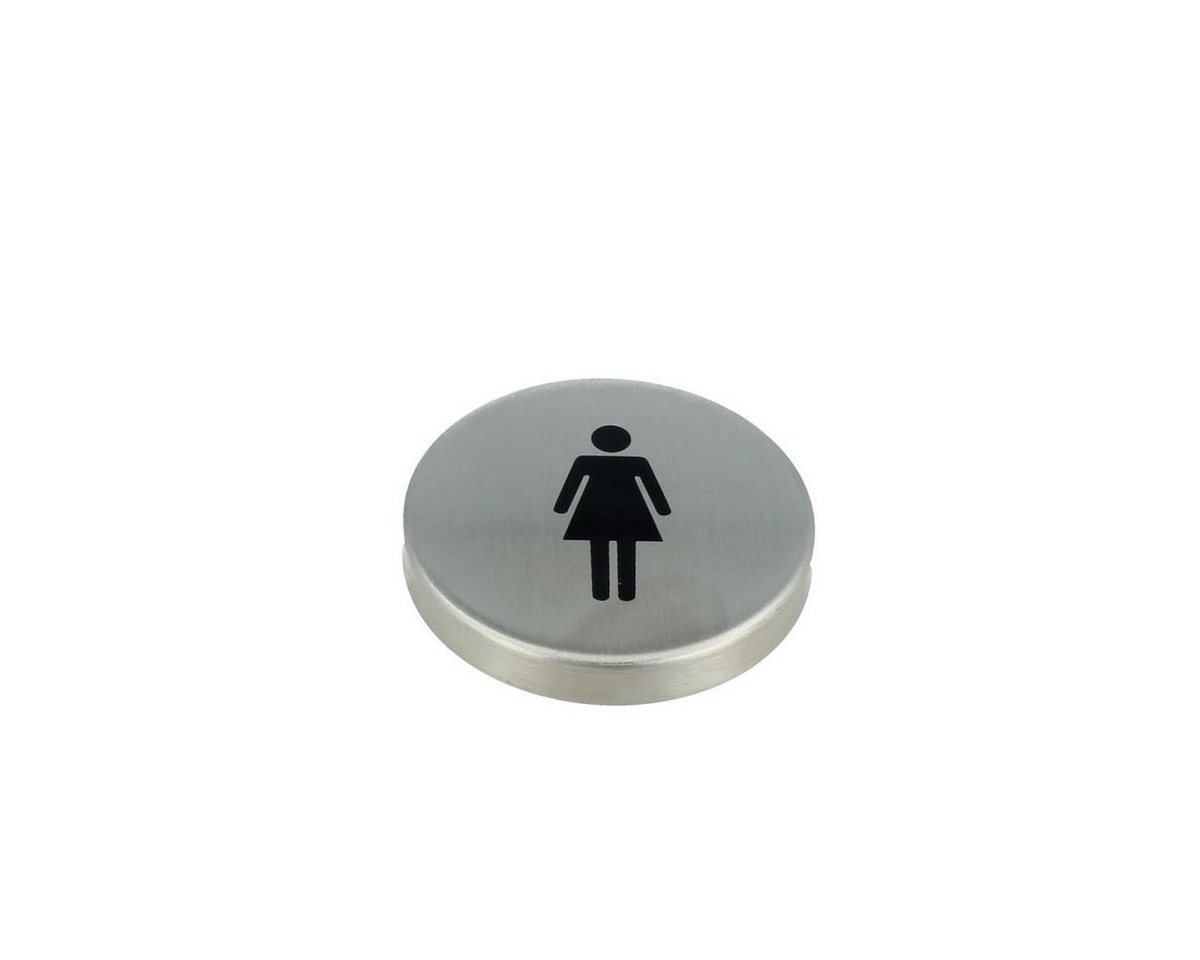 Thumbnail - MS Beschläge Möbelbeschlag Piktogramm WC Edelstahl matt gebürstet ø 50 mm