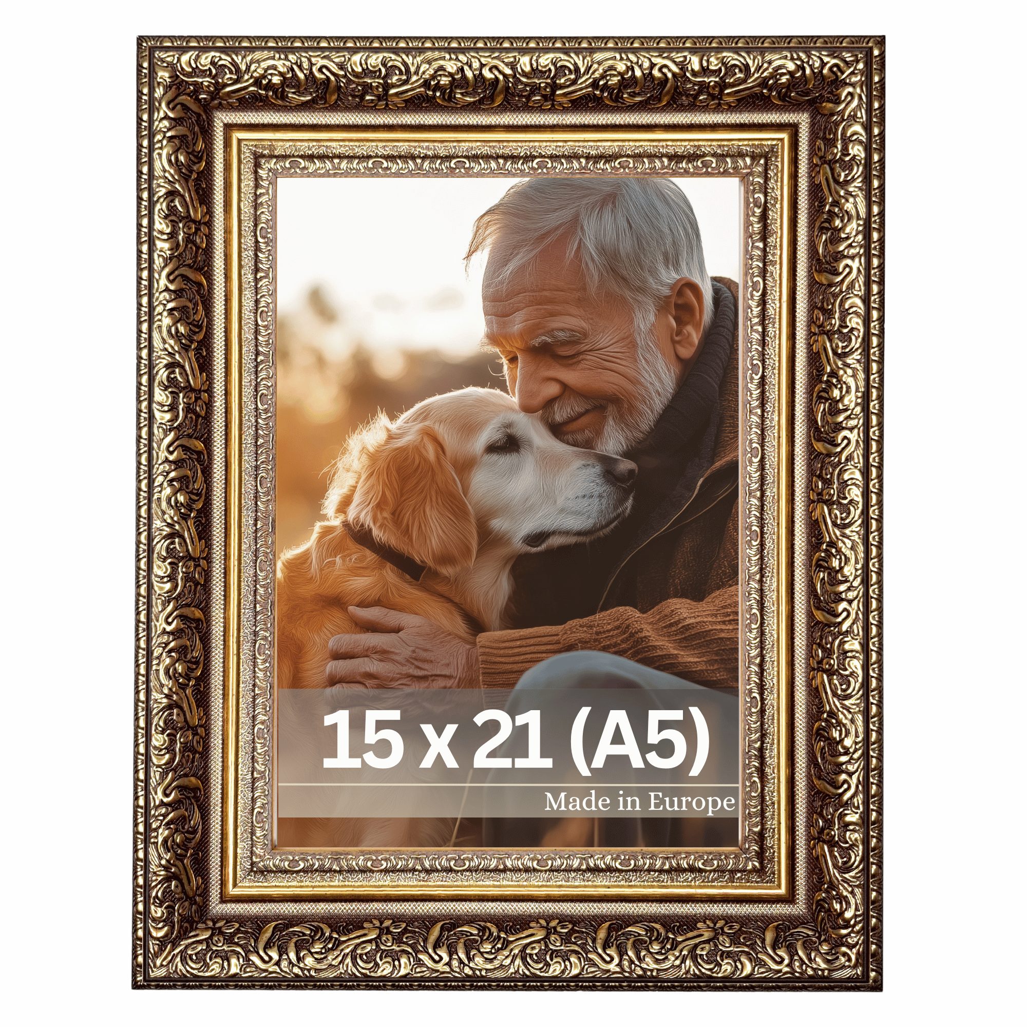 Victor (Zenith) Bilderrahmen Leonardo, Bilderrahmen A5 Gold Braun 15 x 21 c günstig online kaufen