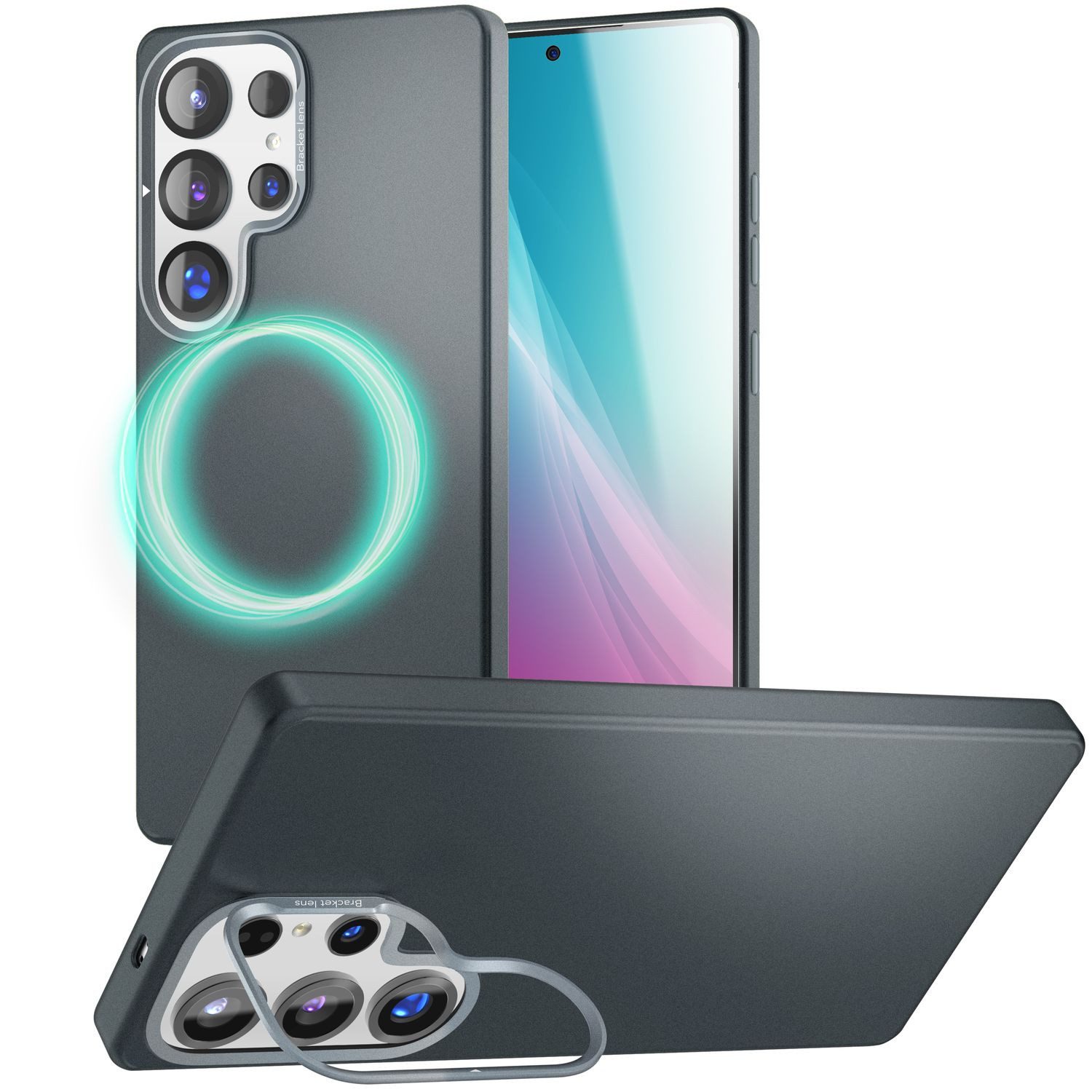 Nalia Smartphone-Hülle Samsung Galaxy S25 Ultra, Overland / Ultra Dünnes Hardcase / Versteckter MagSafe Ring / Standfuß