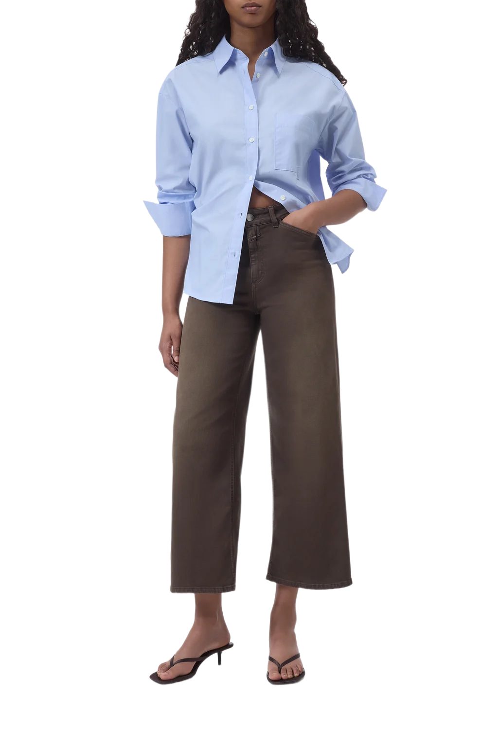 CLOSED Stoffhose blau,Casual,Baumwolle,Unifarben,Wide Leg