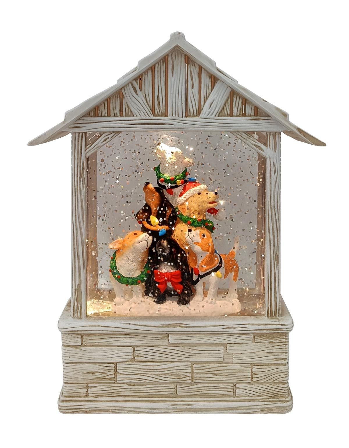 Musicboxworld Spieluhr Glitzer Laterne Weihnachtshunde
