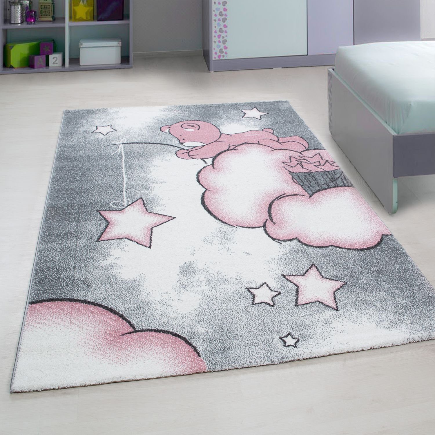 SchönesWohnen24 Kinderteppich Teppich KIDS PINK 80 X 150cm Rechteck